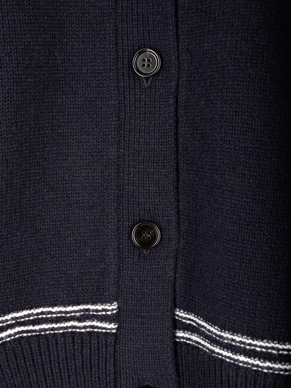 Shop Marni Virgin Wool Cardigan In Blue