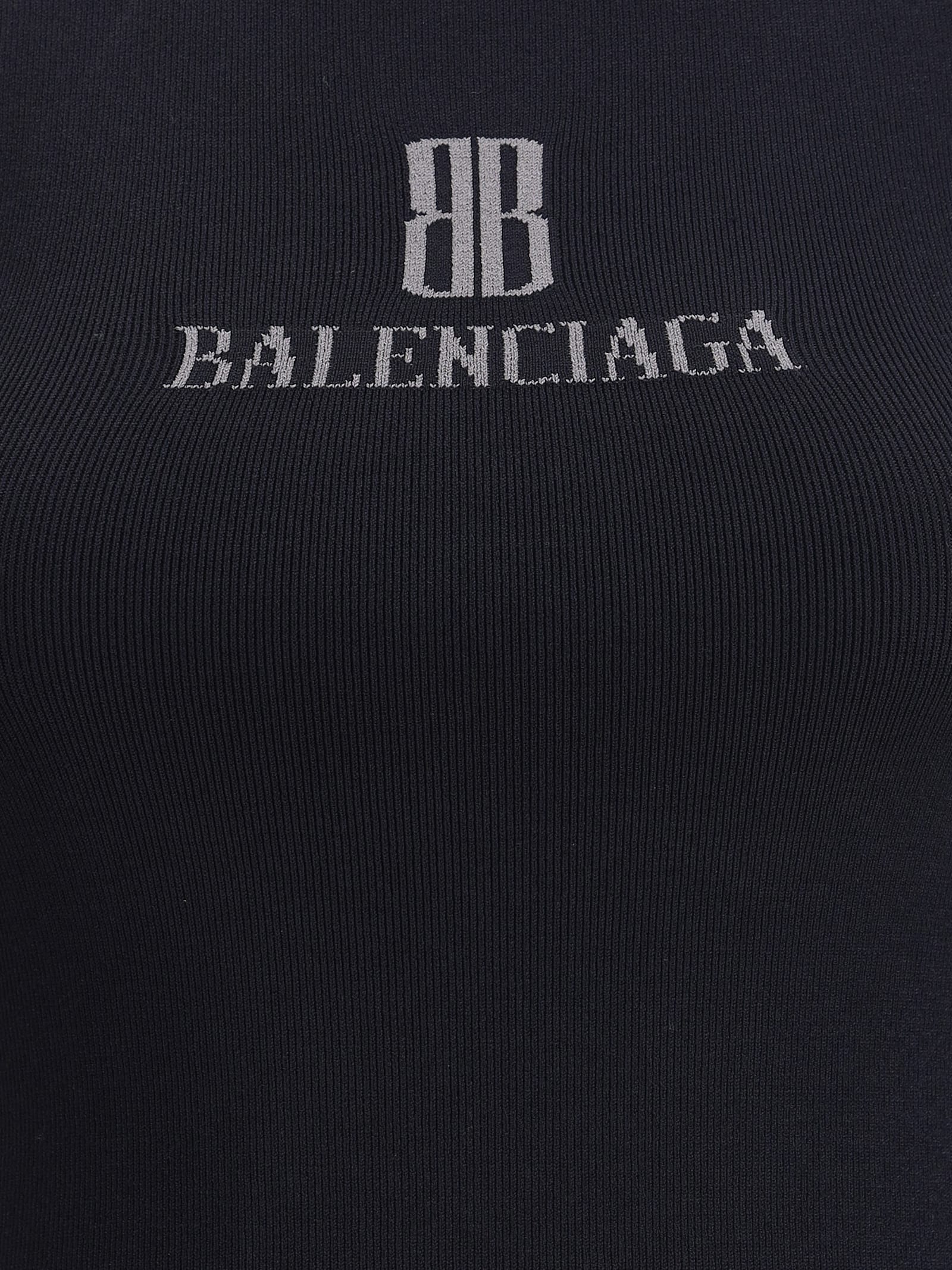 Balenciaga Women Logo Tank Top In Blue