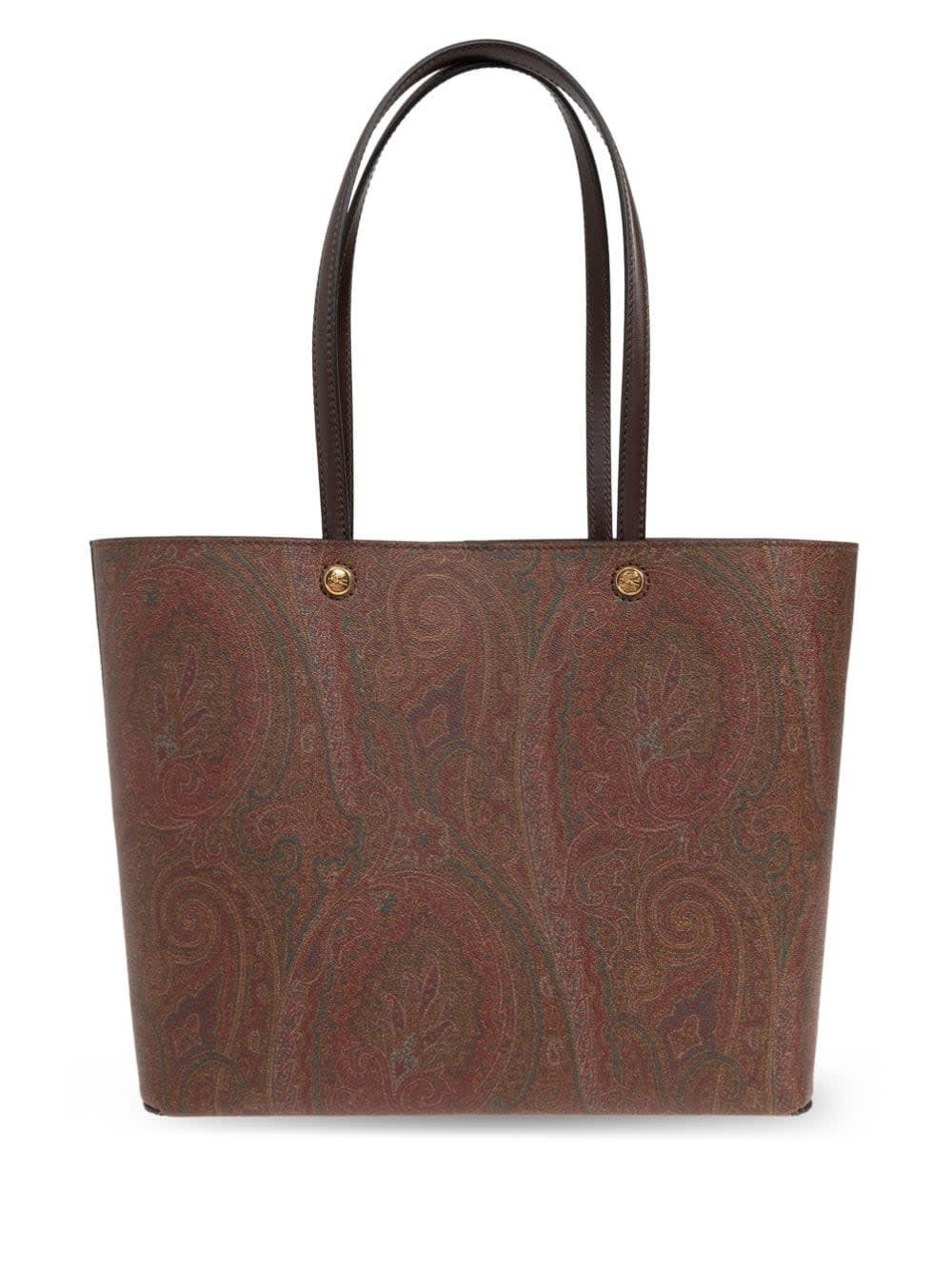 Shop Etro Brown  Essential Large Bag With Clutch