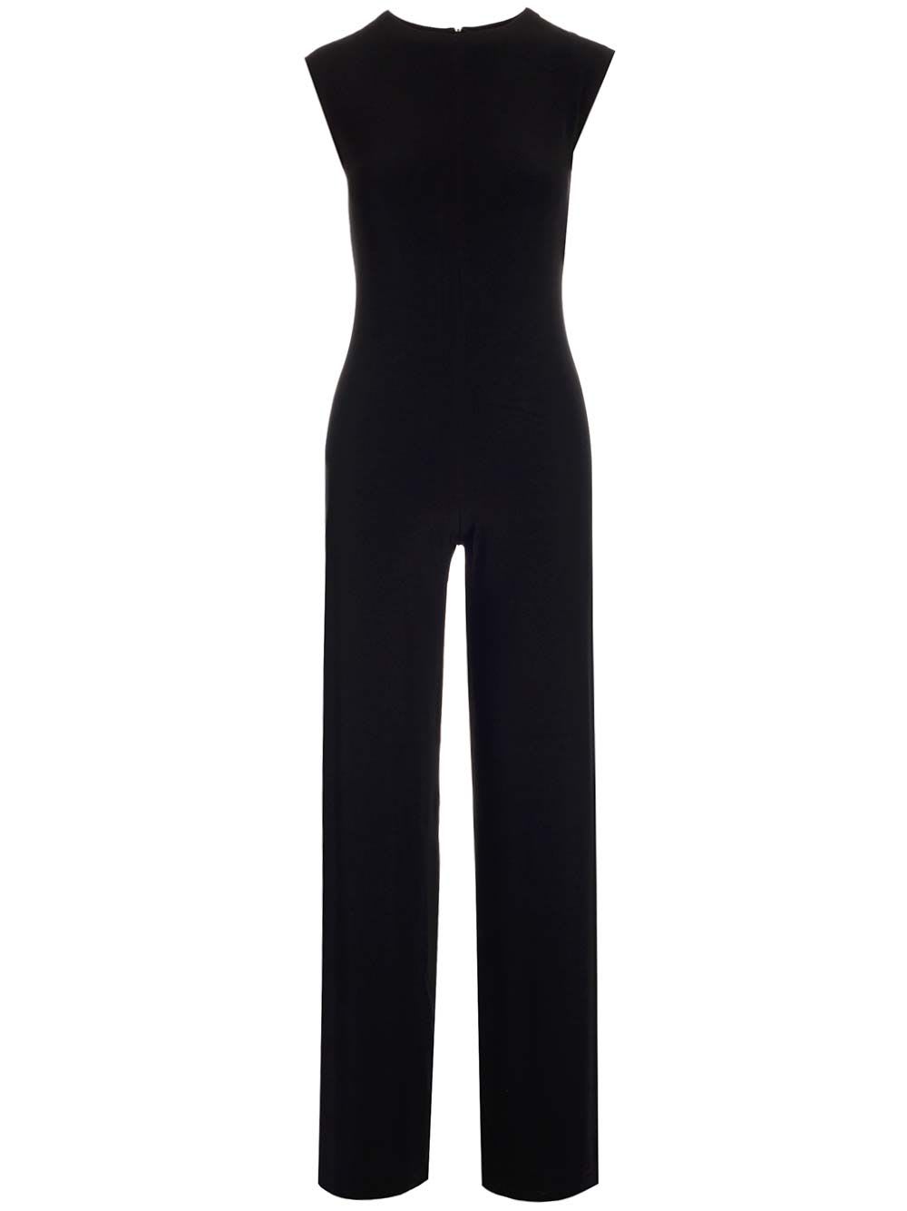 Black Sleeveless Jersey Jumpsuit