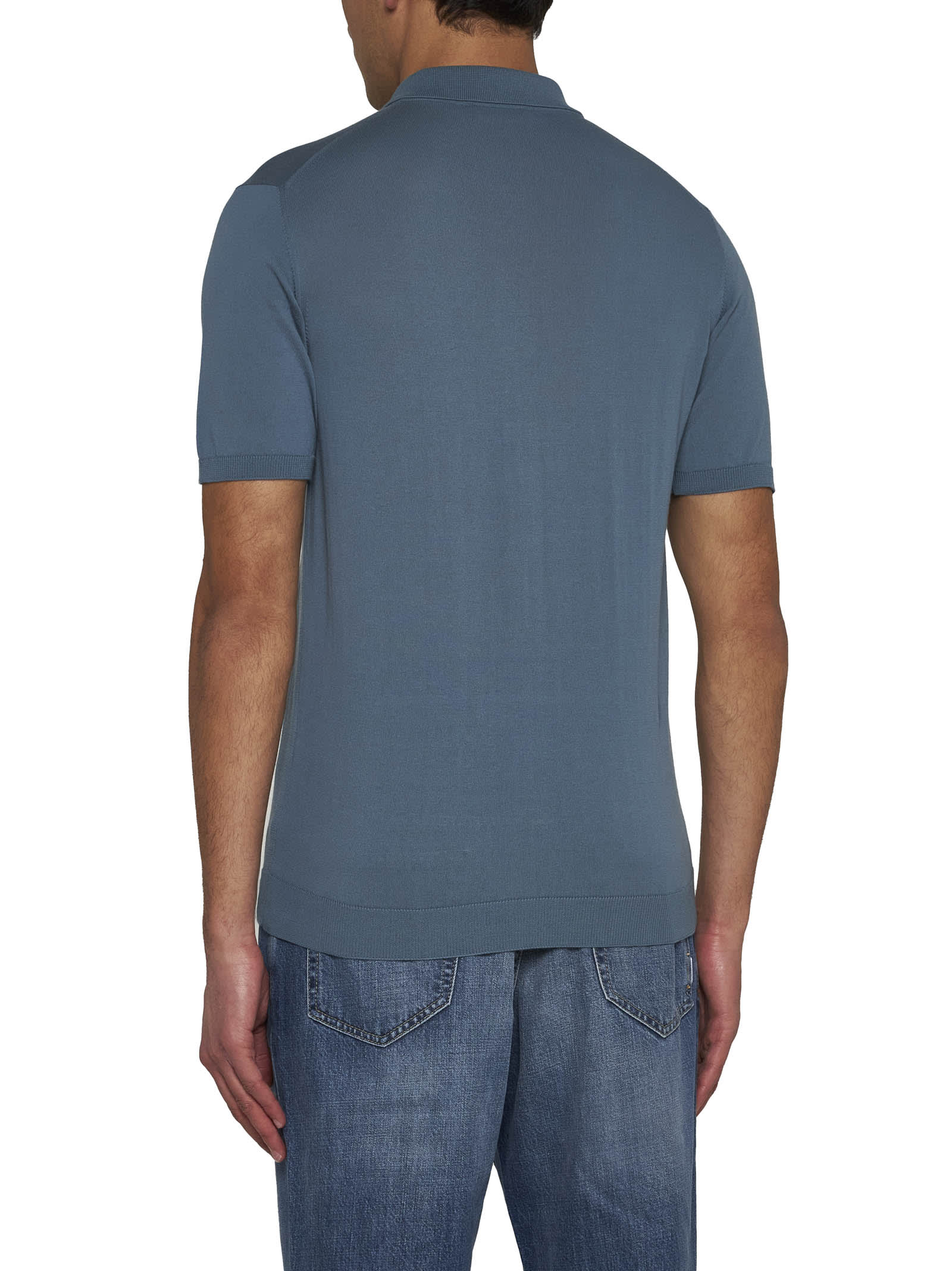 Shop Roberto Collina Polo Shirt In Avion Blue
