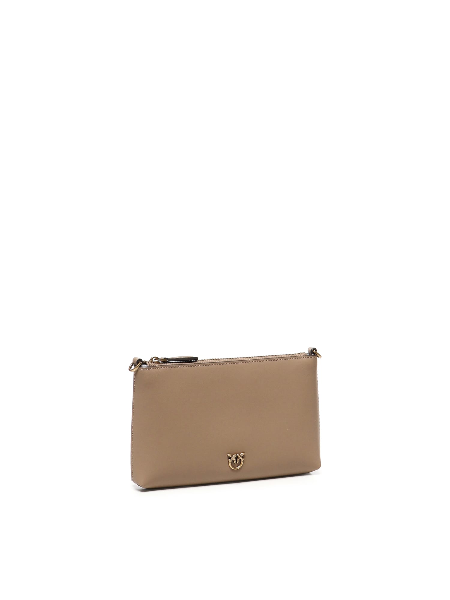 Pinko Mini Flat Clutch Bag In Brown