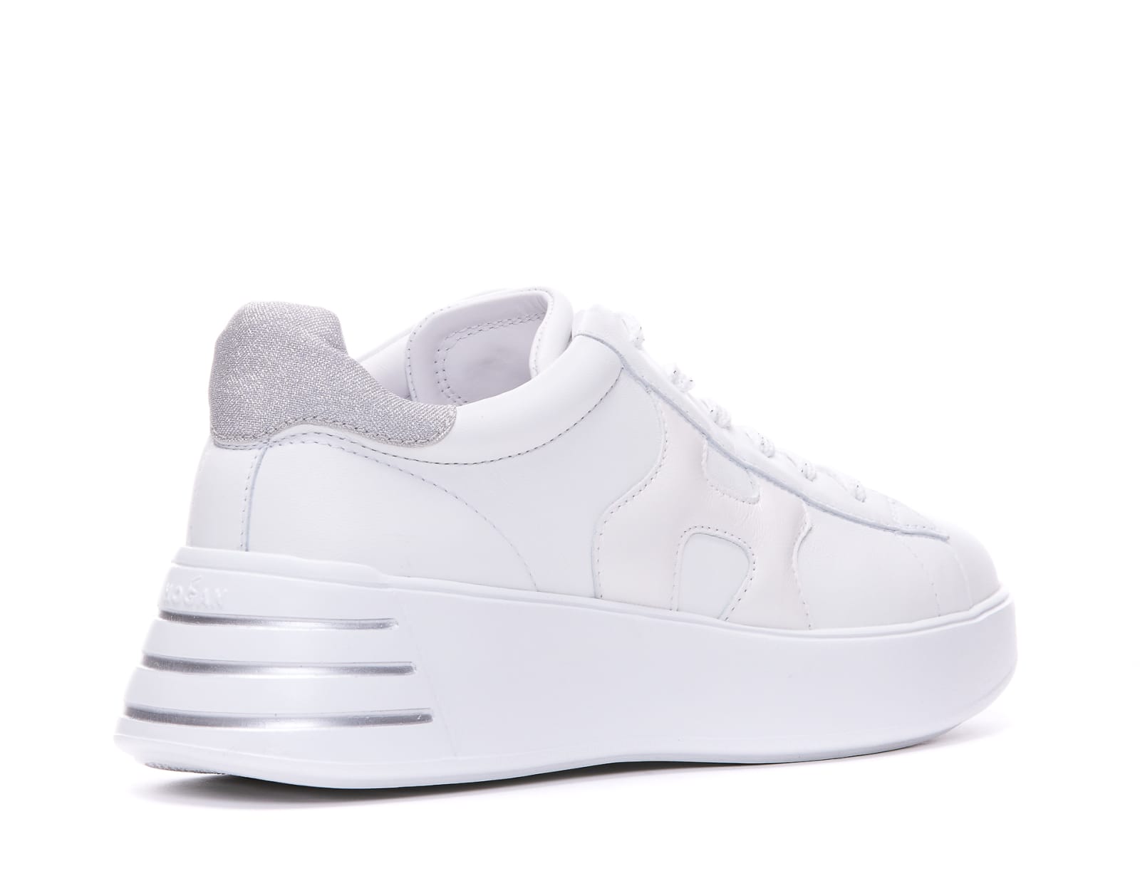 Shop Hogan Rebel Sneakers In Bianco Argento