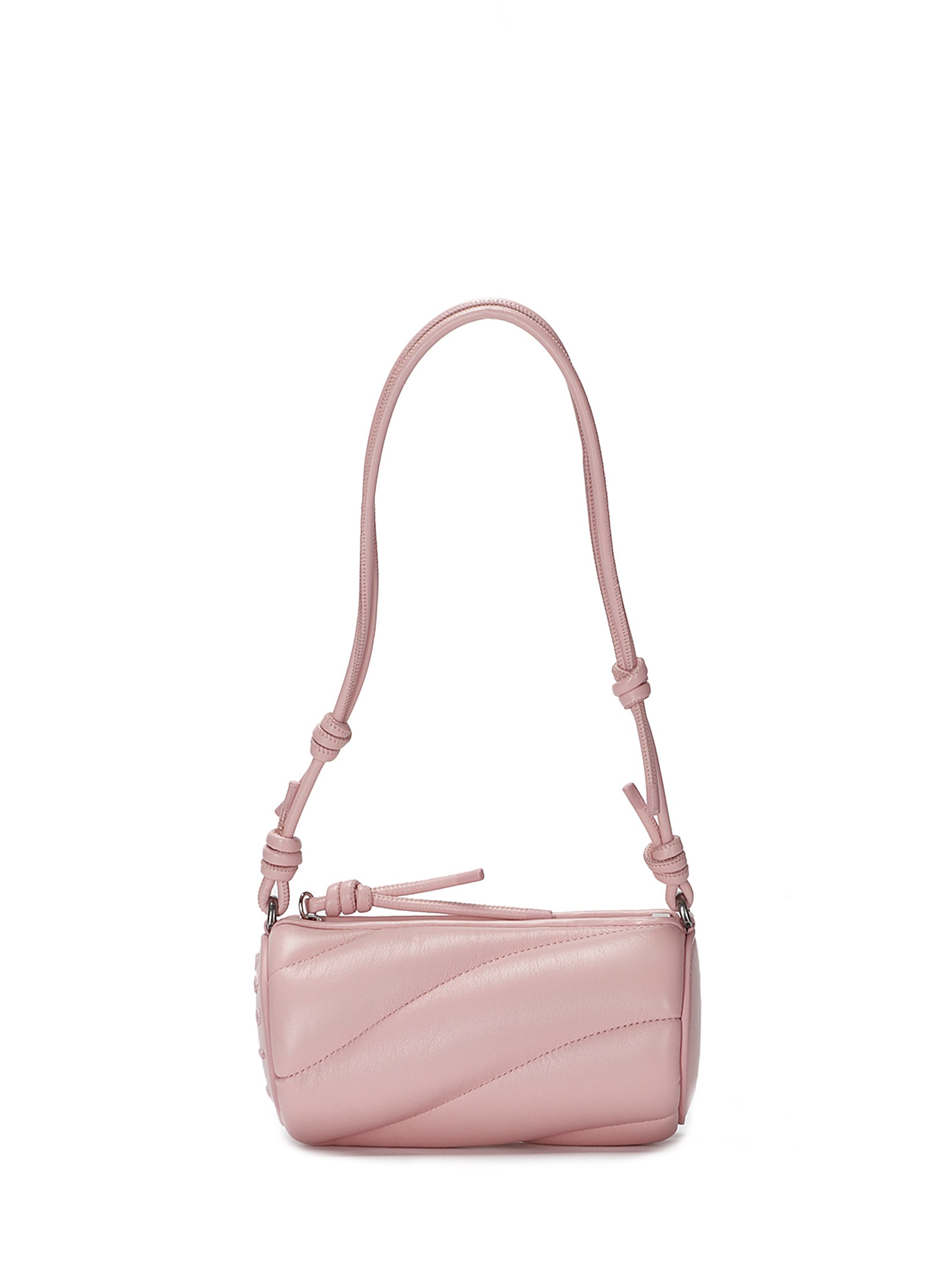 Fiorucci Padded Leather Crossbody Bag In Pink