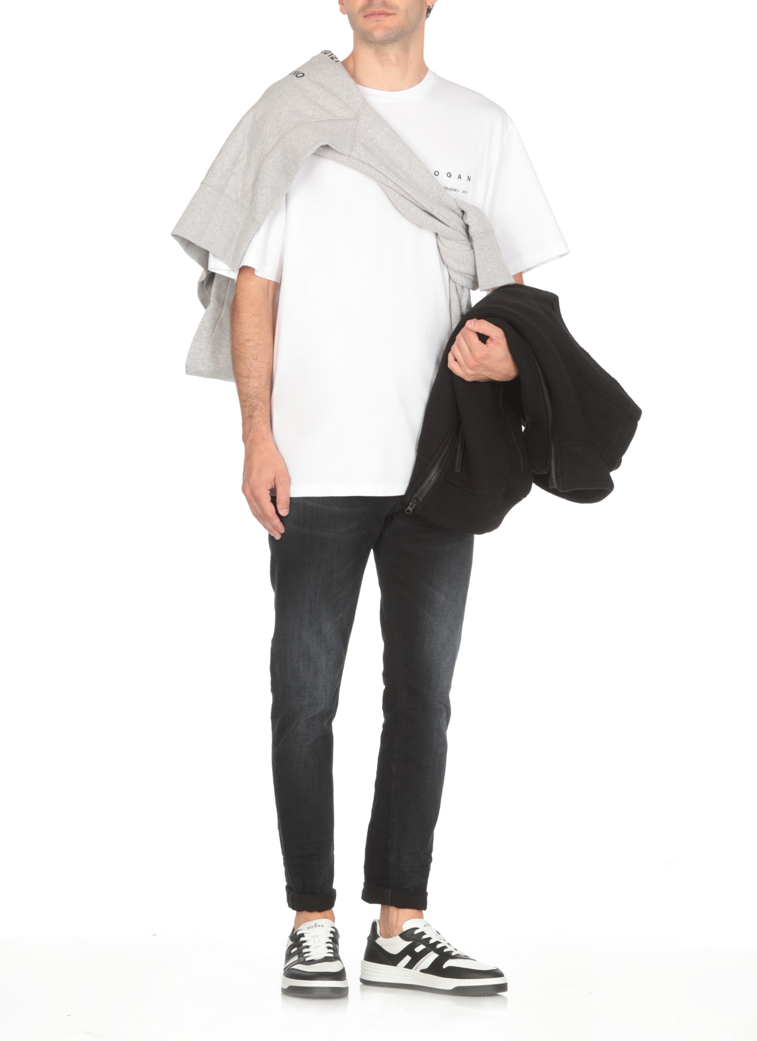 Shop Hogan Logo T-shirt In White