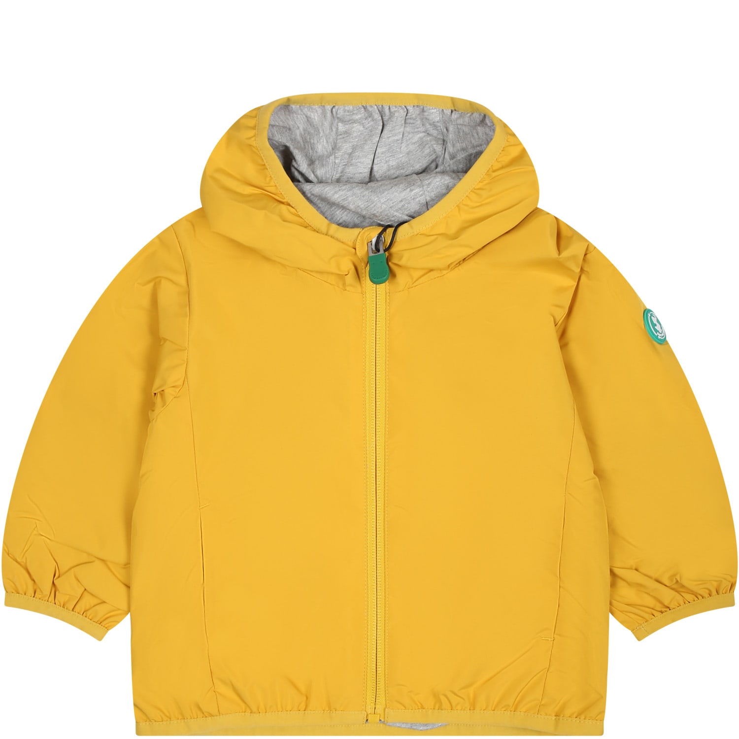 Save The Duck Babies' Yellow Coco Windbreaker For Kids With Logo