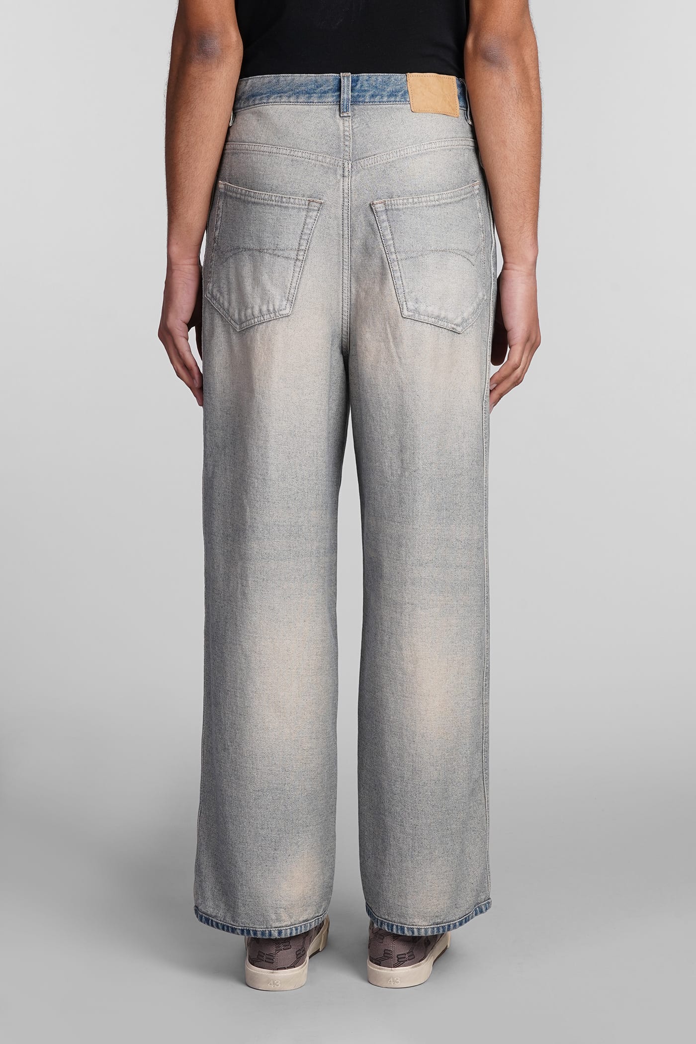 Shop Balenciaga Jeans In Beige Cotton