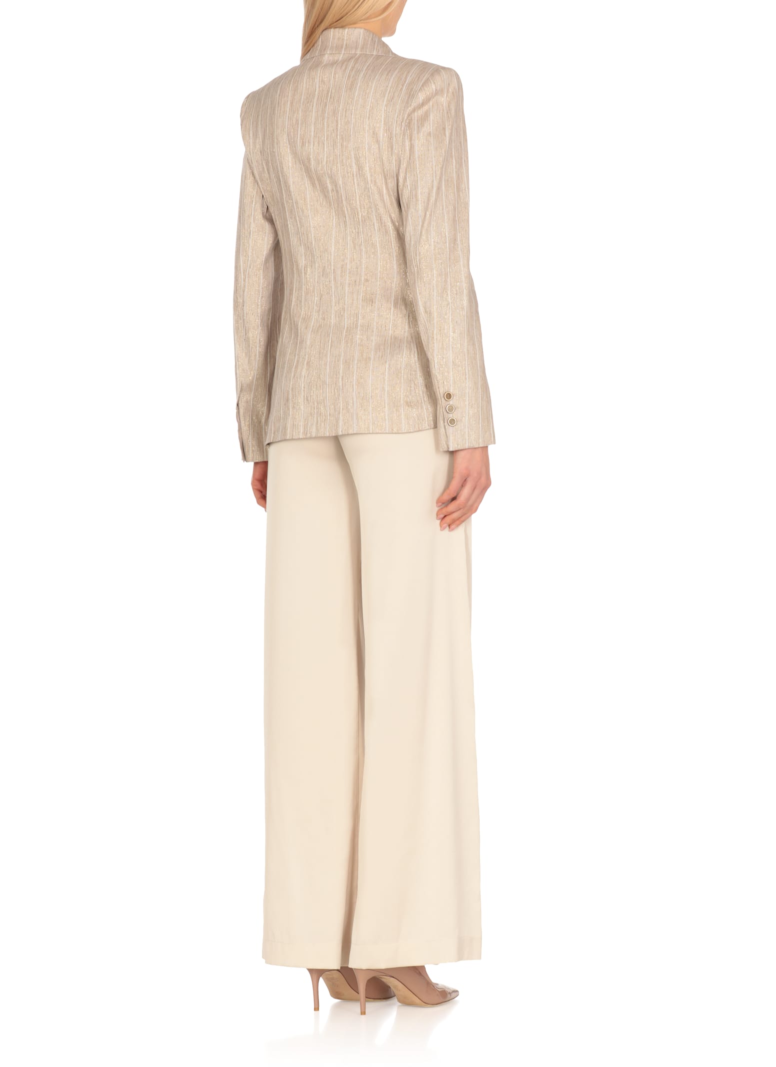 D Exterior D. Exterior Gold Viscose Blend Blazer
