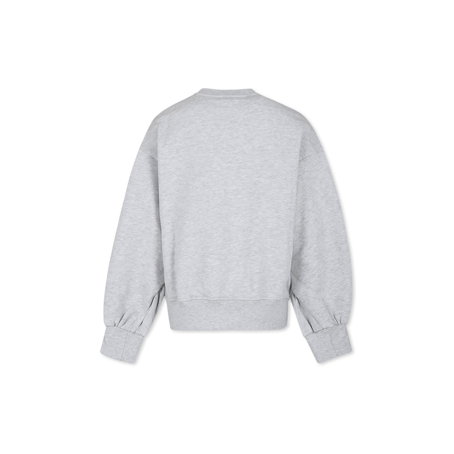 Msgm Grey Sweatshirt For Girl With Logo In Grey