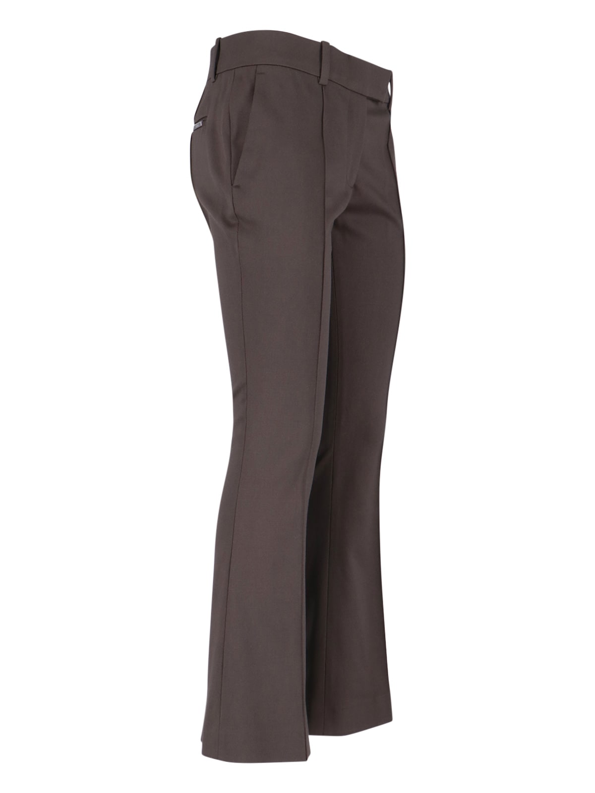 Attico Straight Leg Trousers Belt Loops In Brown