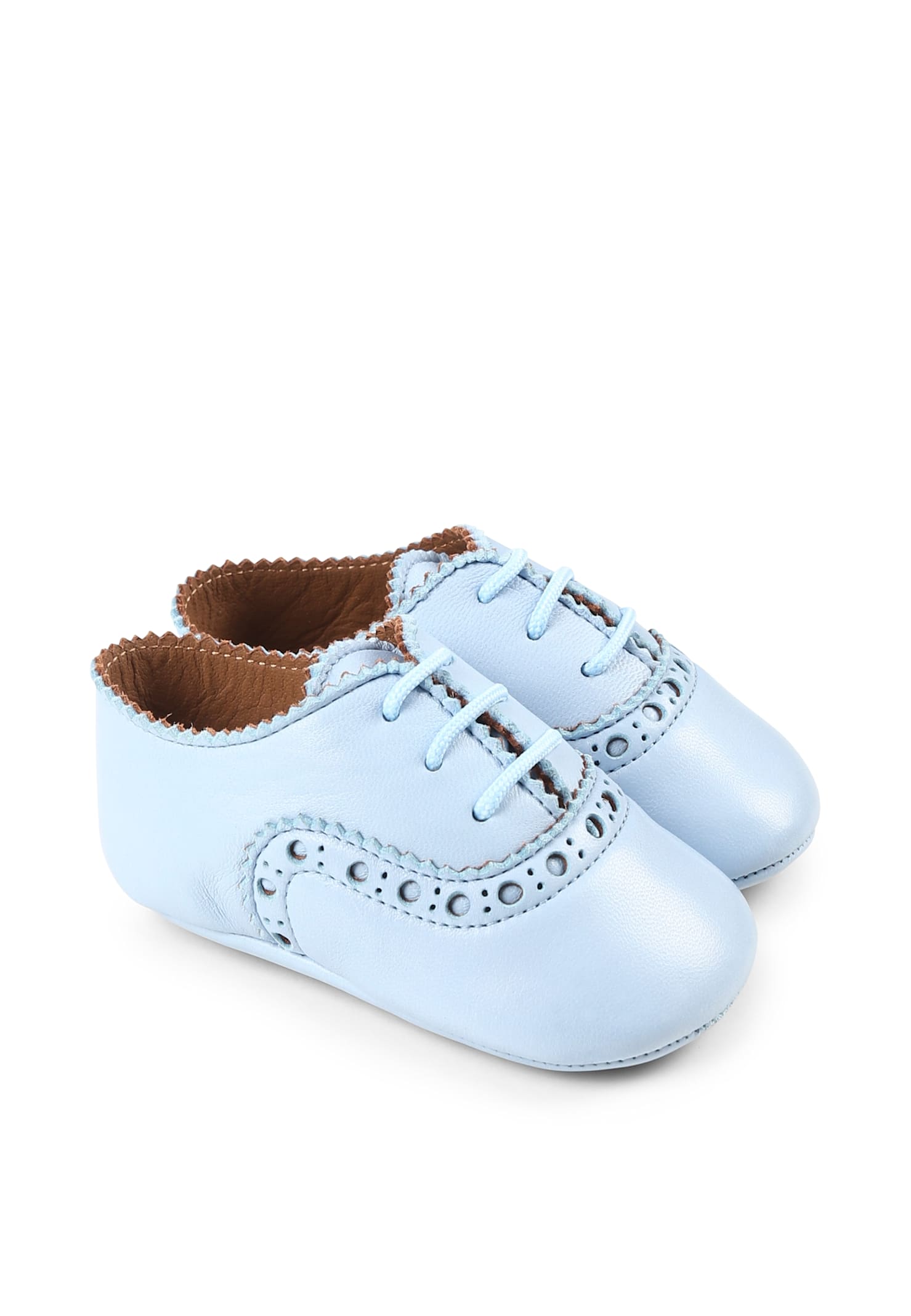 Pèpè Stringate Celesti Per Neonato In Blue