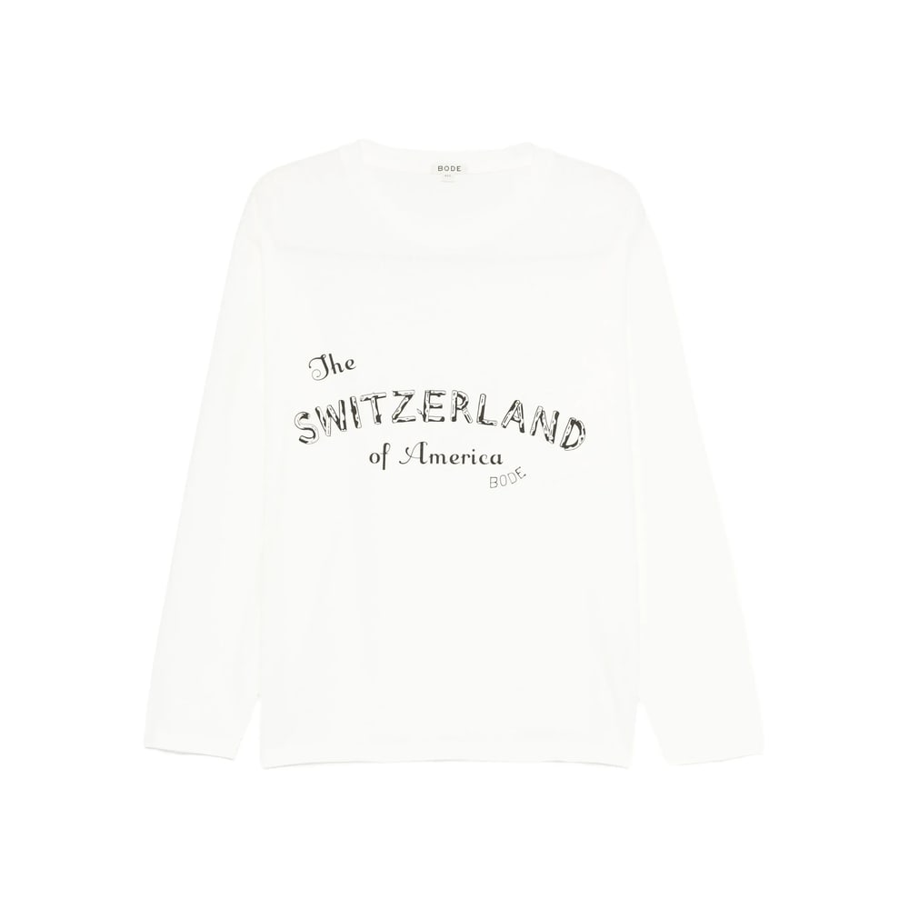 Bode Campground Printed Cotton Jersey T-shirt In Gray