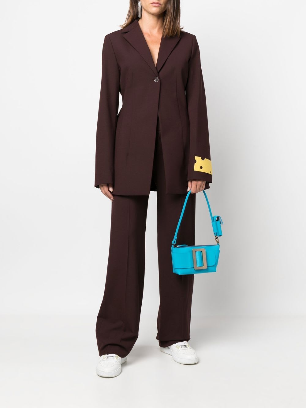 Boyy Buckle Pouchette Leather Handbag In Blue