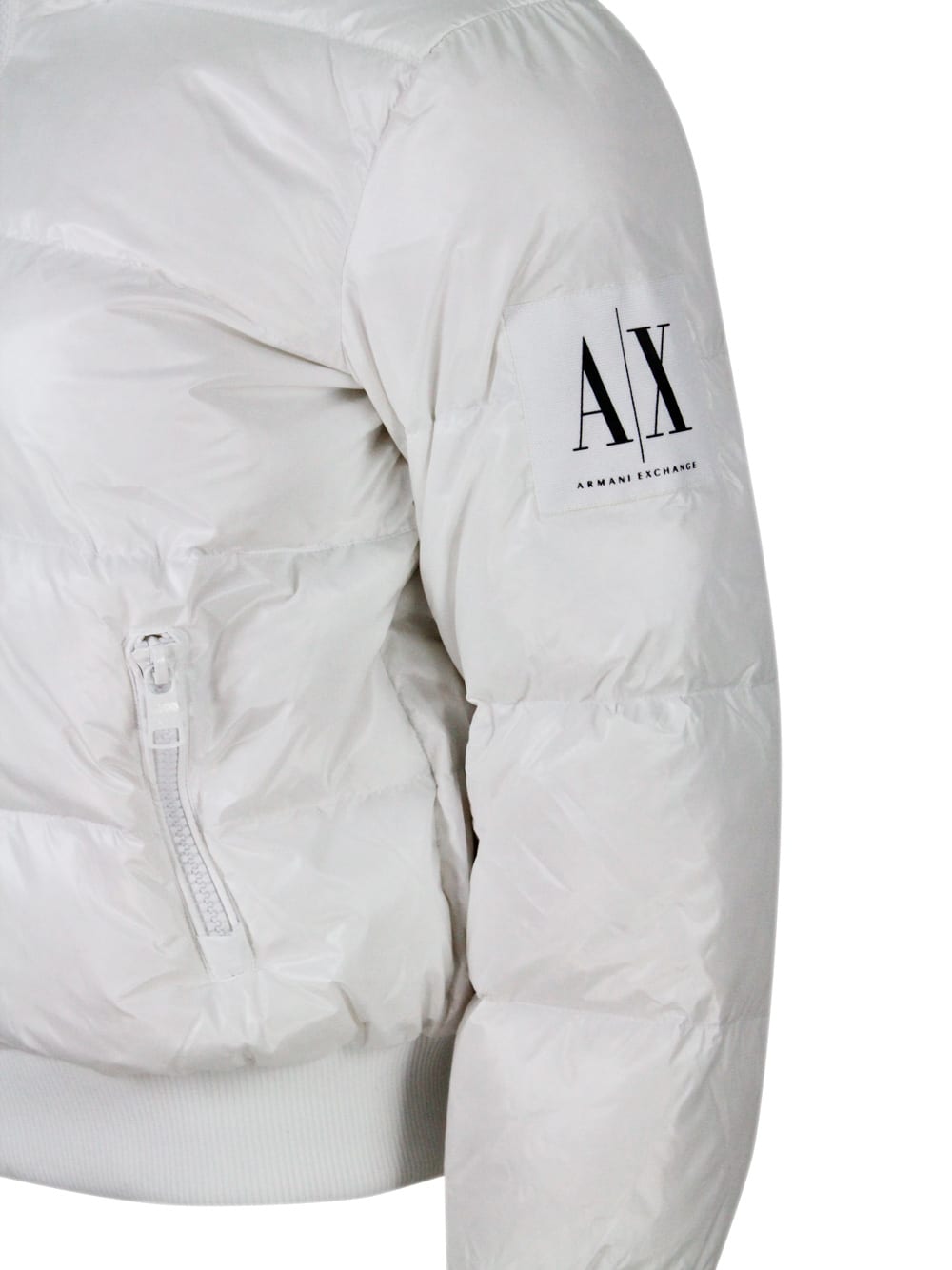 Shop Armani Exchange Jacket In White