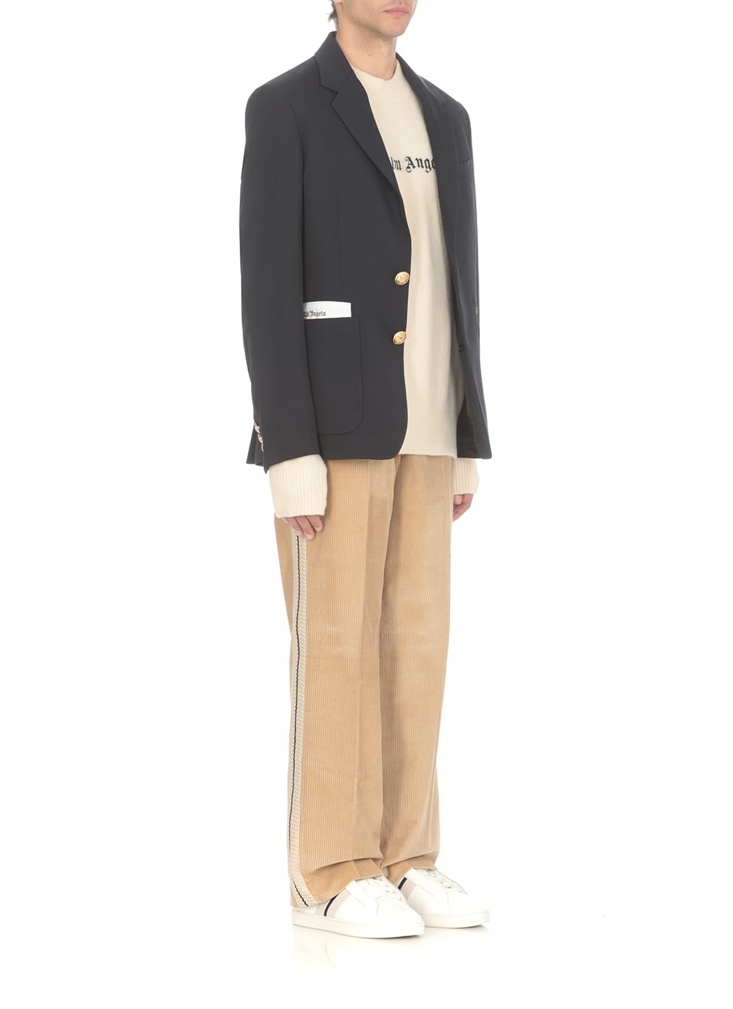 Palm Angels Pantalone Velluto Look In Beige