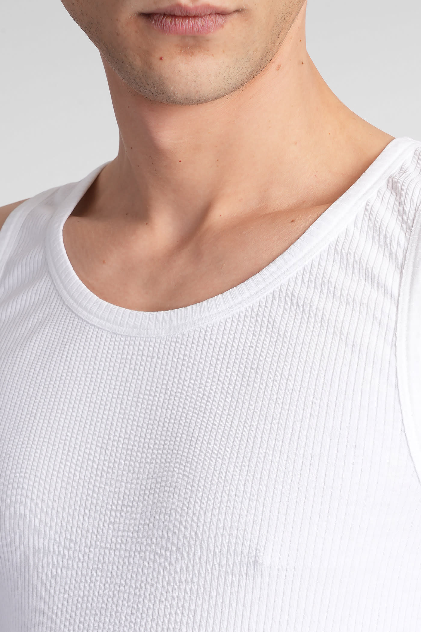 BARENA VENEZIA SOLIO TANK TOP IN WHITE COTTON 