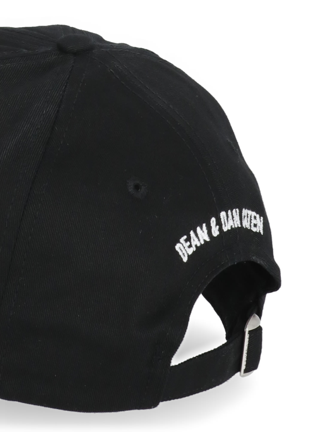 Dsquared2 Black Fabric-covered Cap With Adjustable Strap And Embroidered Logo In Black