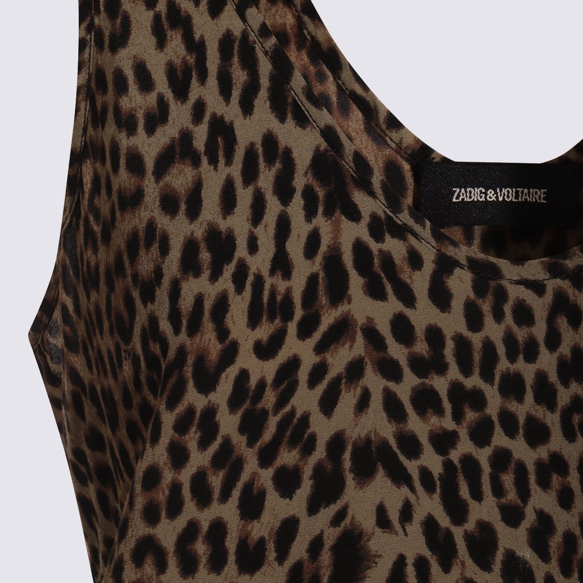Zadig & Voltaire Tarysa Leopard Print Tank Top In Green