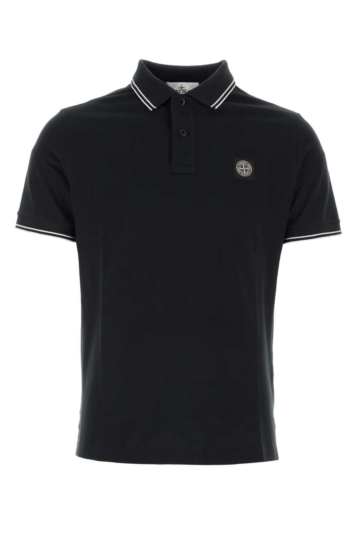 Black Stretch Piquet Polo Shirt