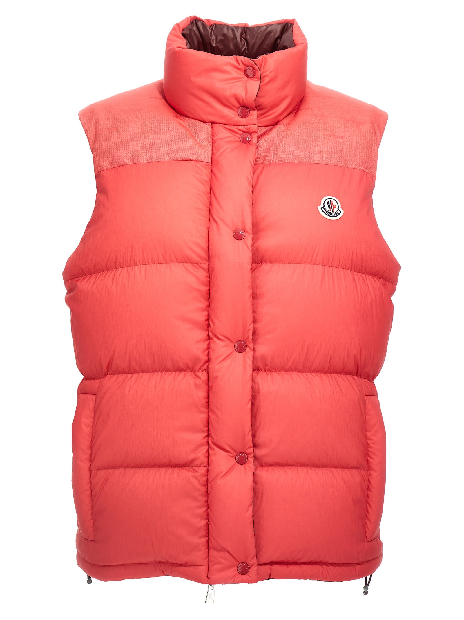 Shop Moncler Verone 1 Reversible Down Jacket In Red