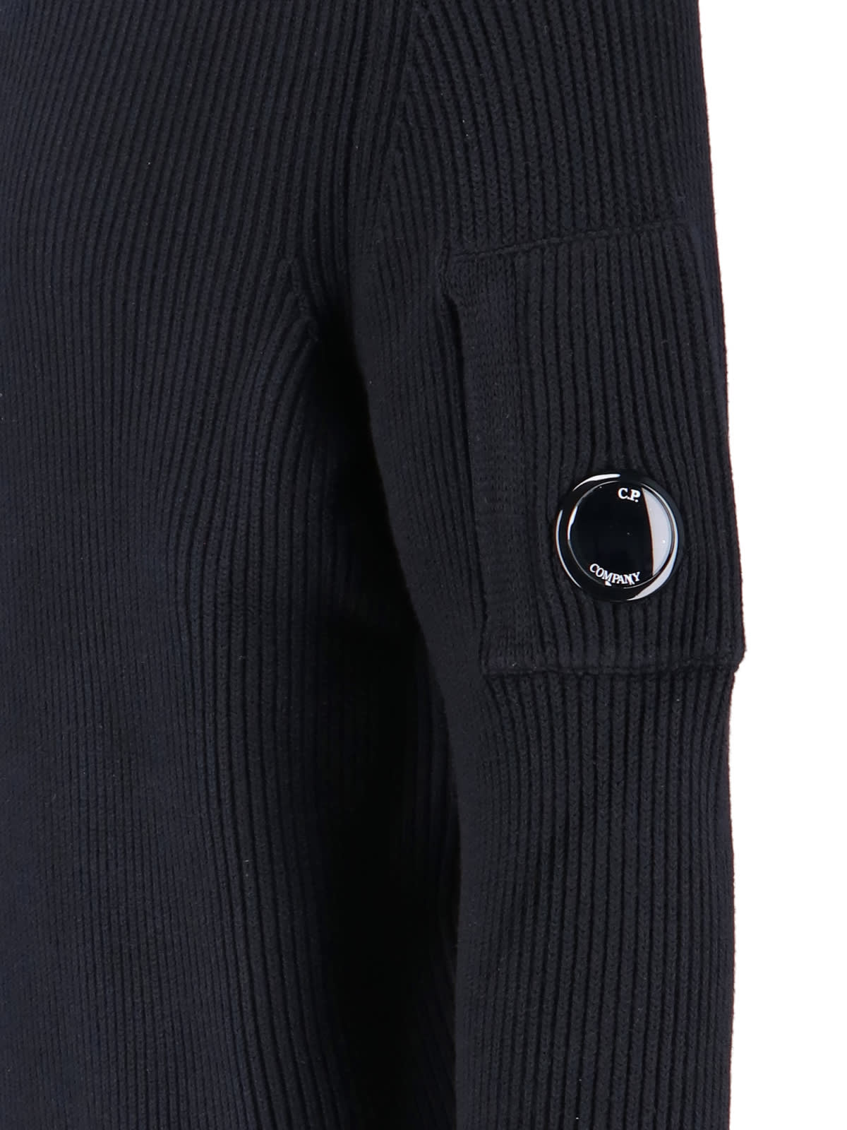 C.p. Company Logo Crewneck Sweater In Black