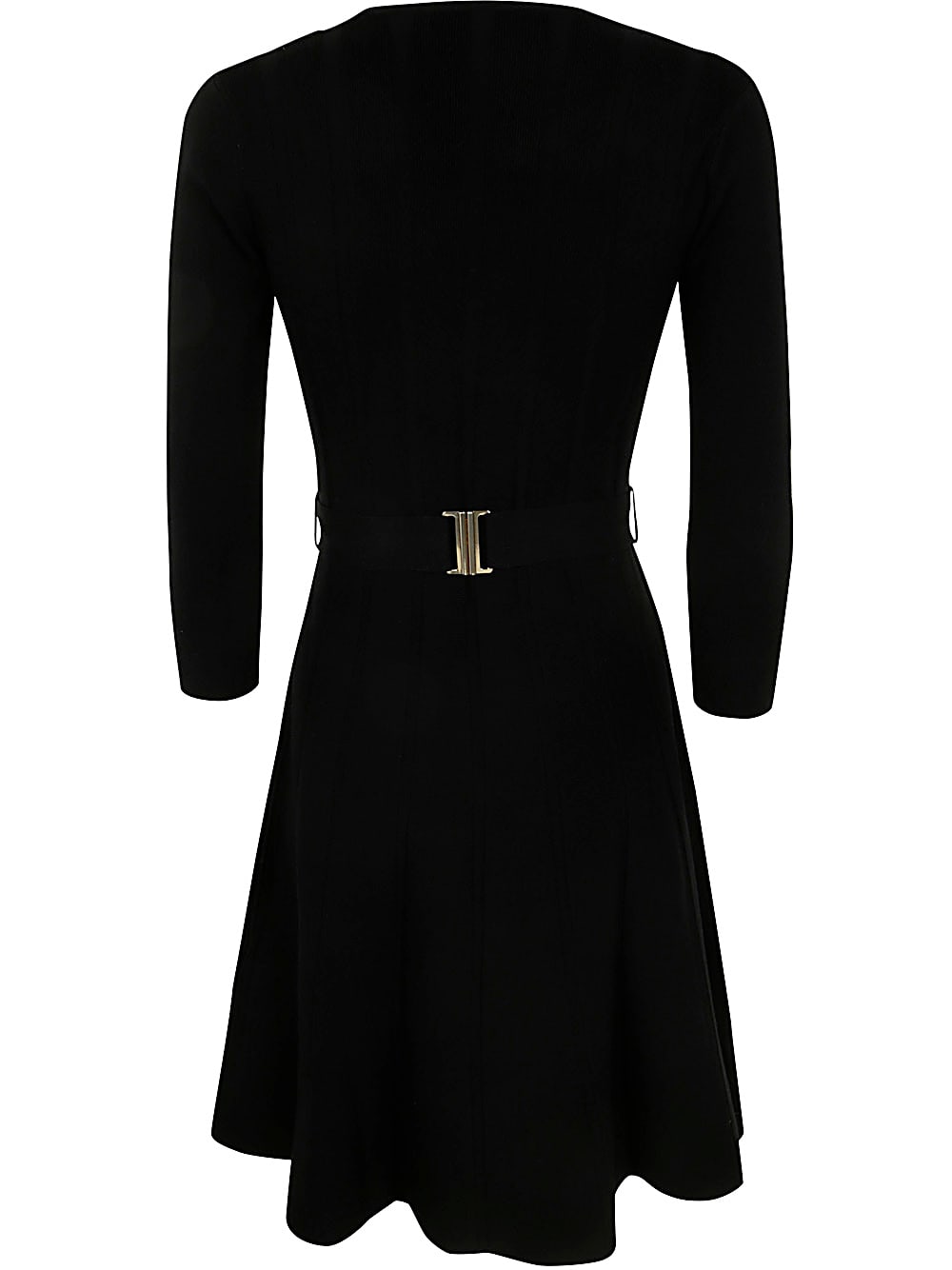 Shop Blugirl Knit Flared Dress In Black