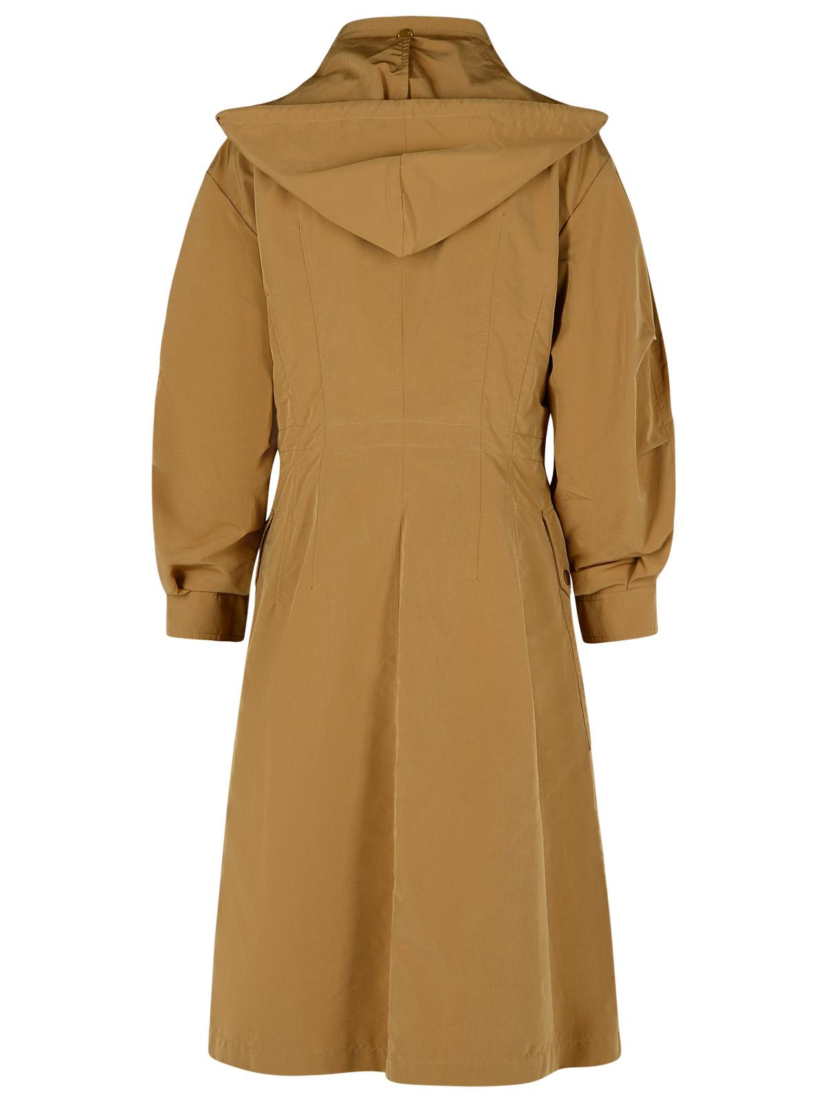 Moncler Drawstring Parka With Epaulettes And Hood In Brown