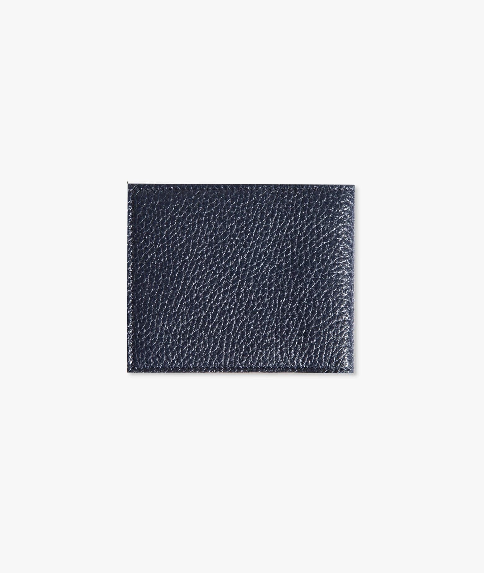 Larusmiani Horizontal Alligator Card Holder Capital Wallet In Blue