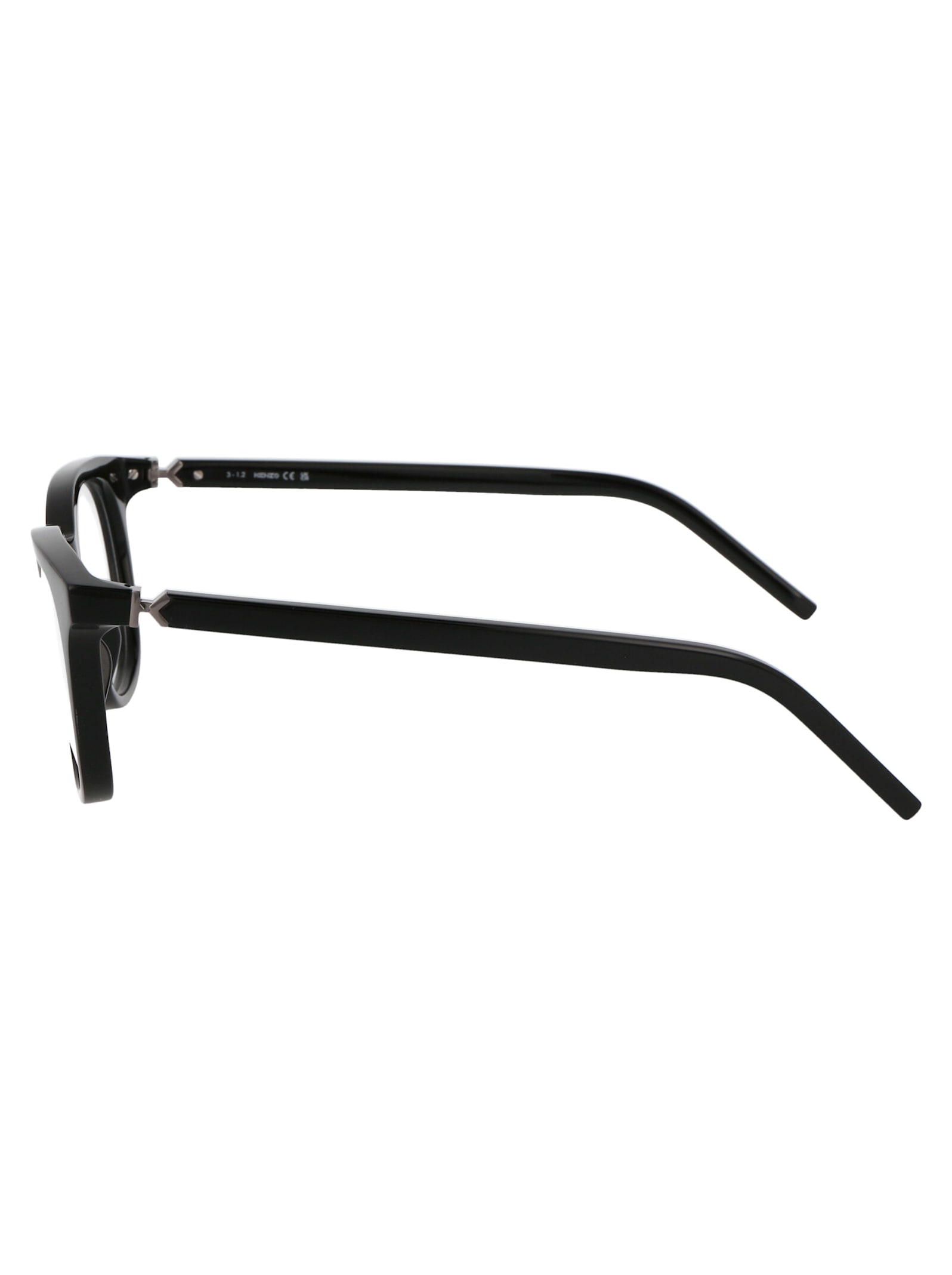Kenzo Shiny Black Plastic Glasses In 001 Shiny Black