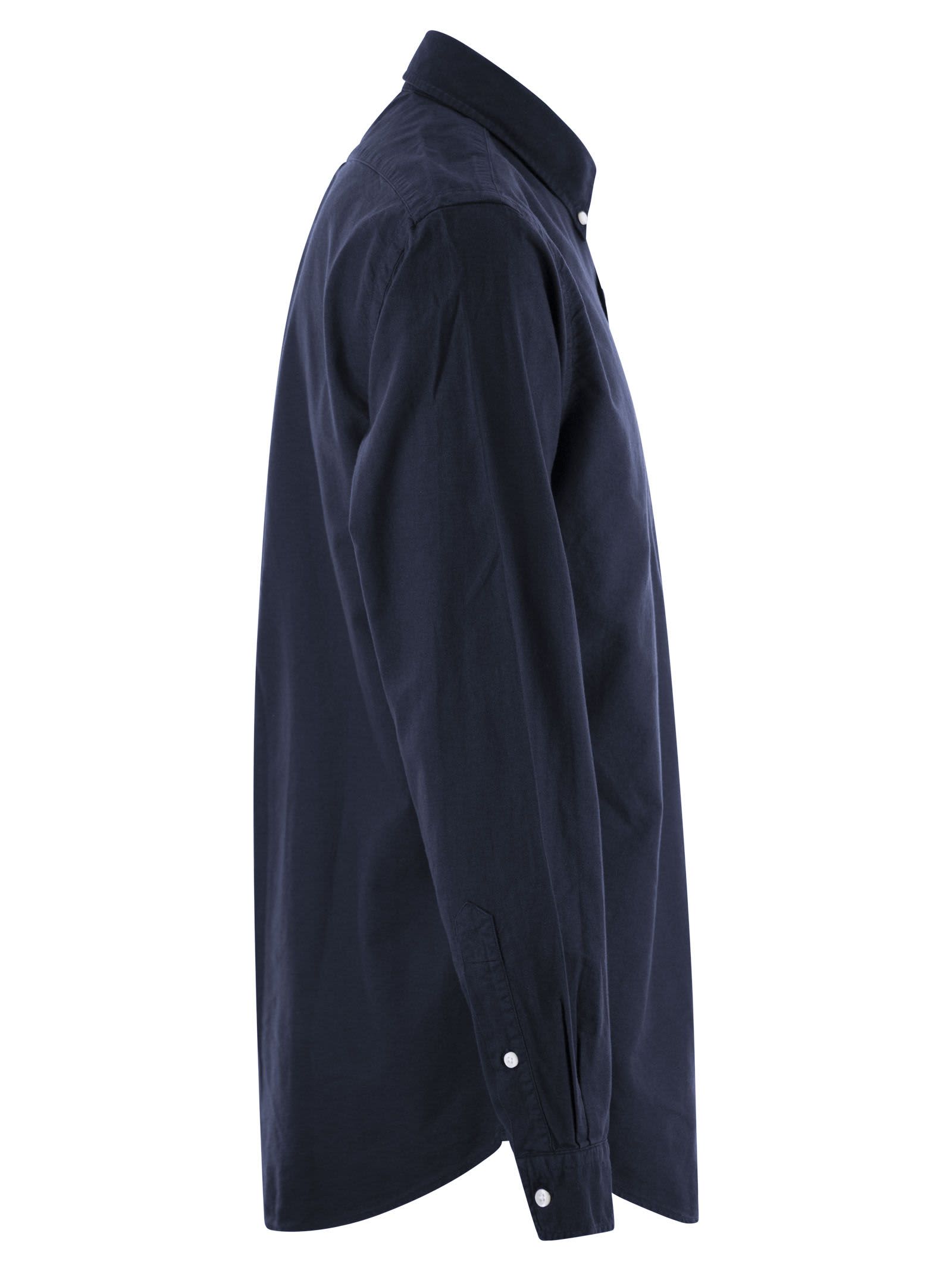 Polo Ralph Lauren Long-sleeved Sport Shirt In Navy