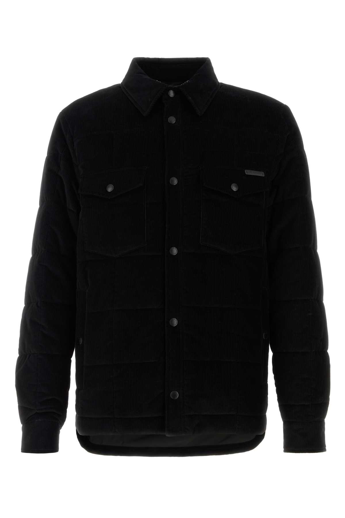 Shop Dolce & Gabbana Black Corduroy Padded Jacket In Nero