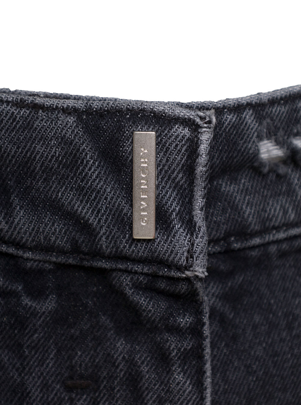 Shop Givenchy Black 5-pocket Style Wide Jeans With Logo Patch In Denim Cotton Woman
