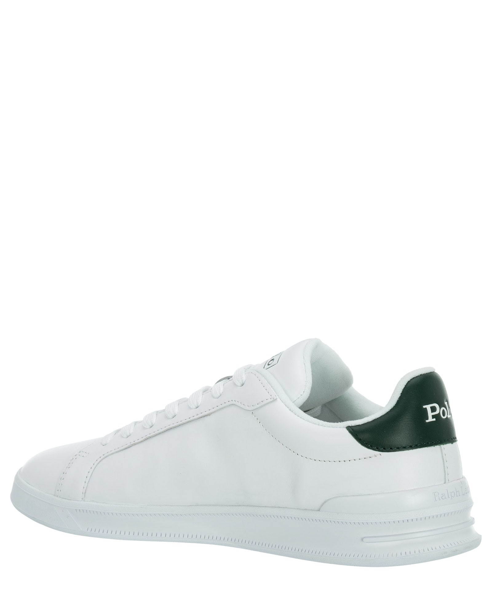 Shop Polo Ralph Lauren Court Ii Heritage Leather Sneakers In White/green