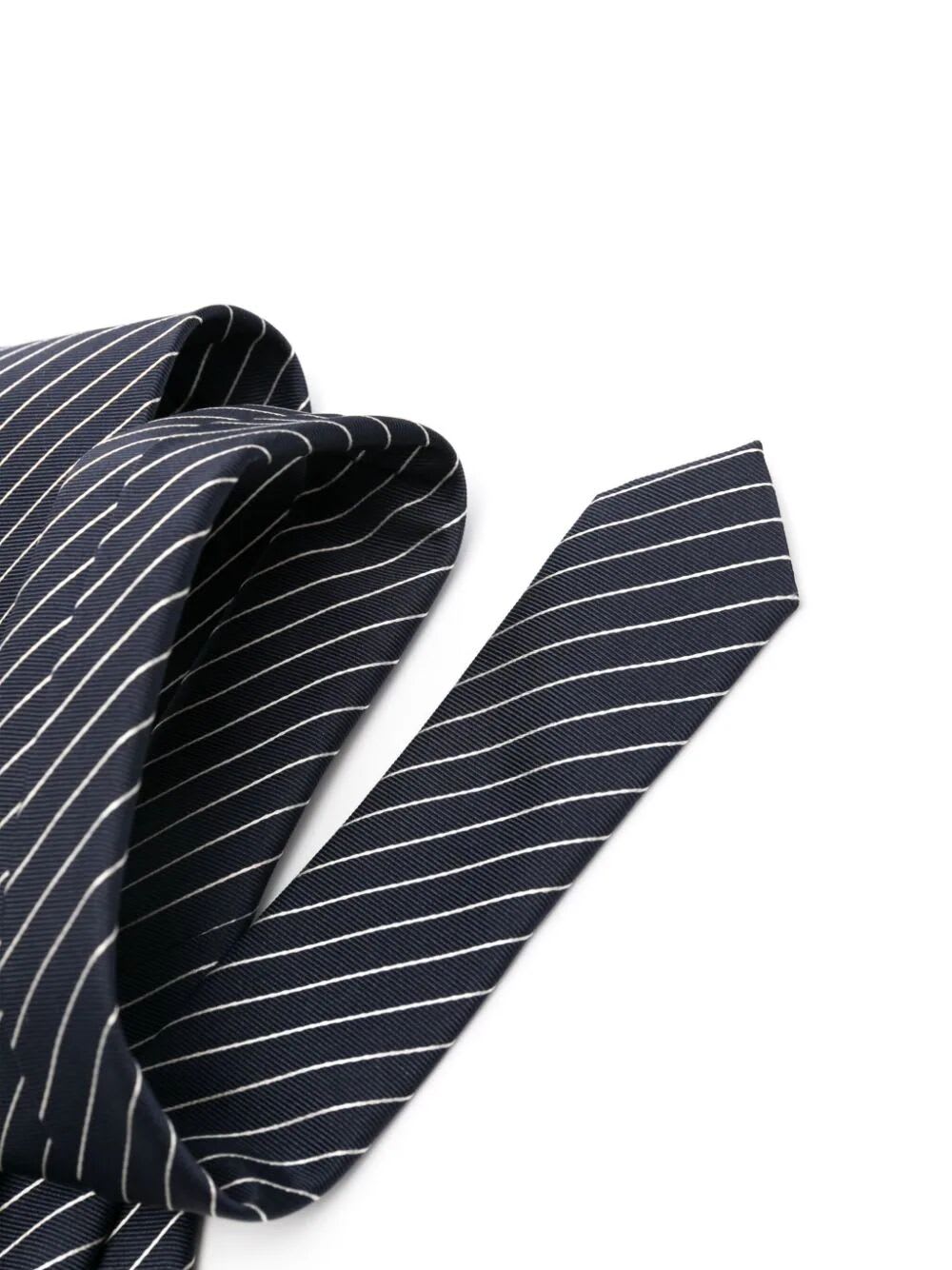 Shop Emporio Armani Woven Jacquard Tie In Night Blue