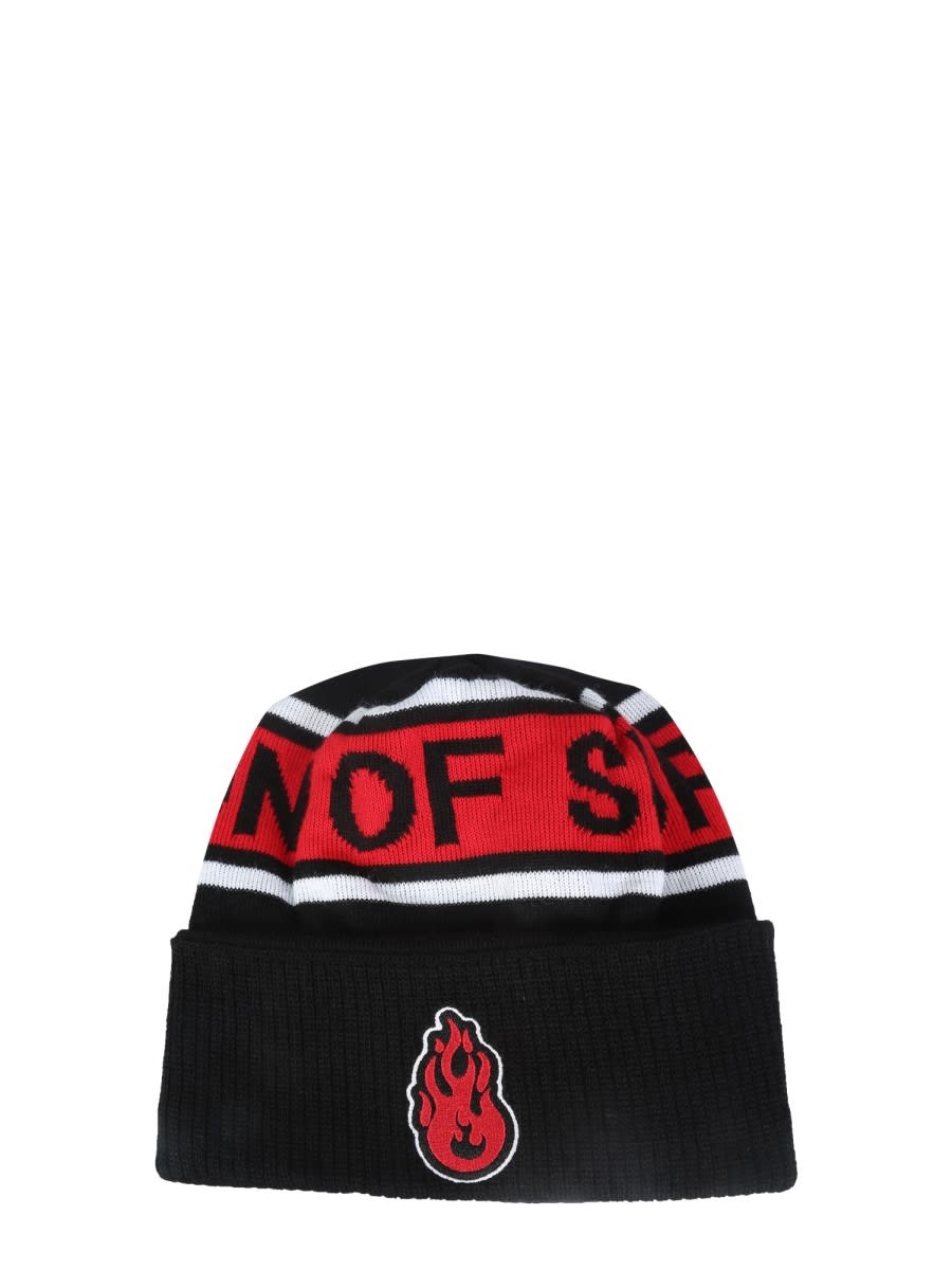 Shop Vision Of Super Fire Knit Hat In Black
