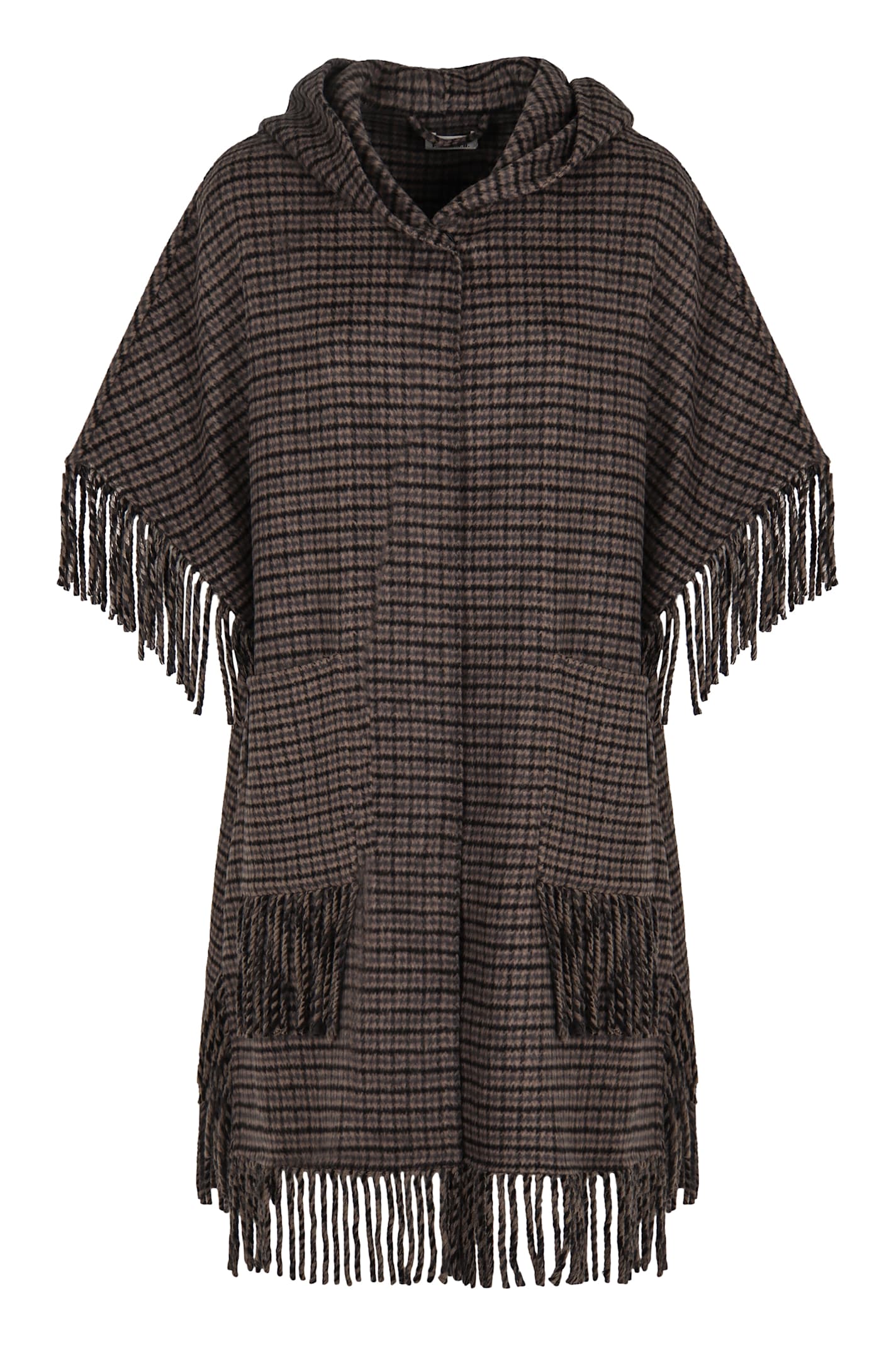 P.a.r.o.s.h . Mantle With Fringes In Brown