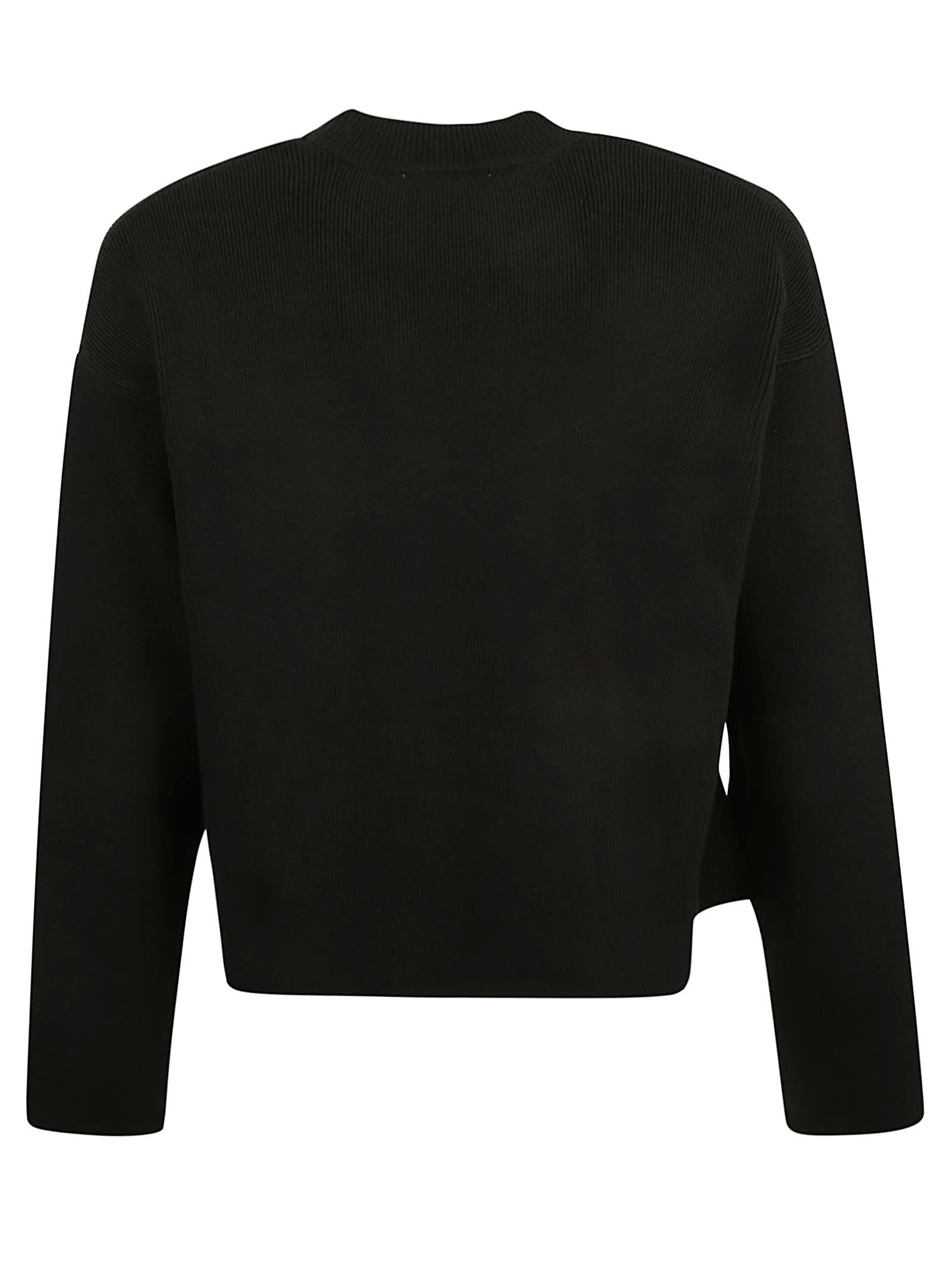 Shop Ami Alexandre Mattiussi Mnred Adc Crewneck Sweater In Black