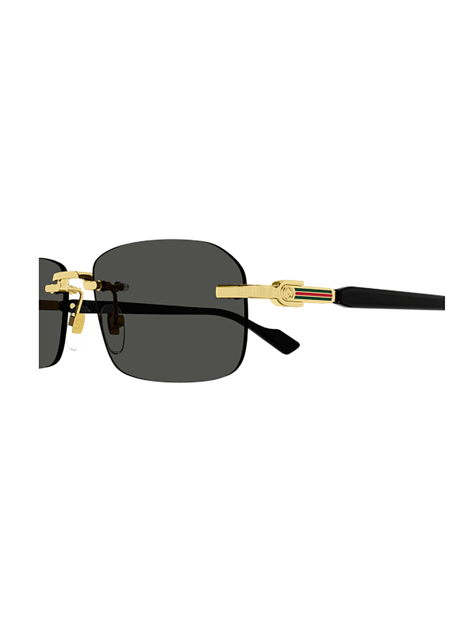 Gucci Gg1221s 001 Rectangle Sunglasses In Gold