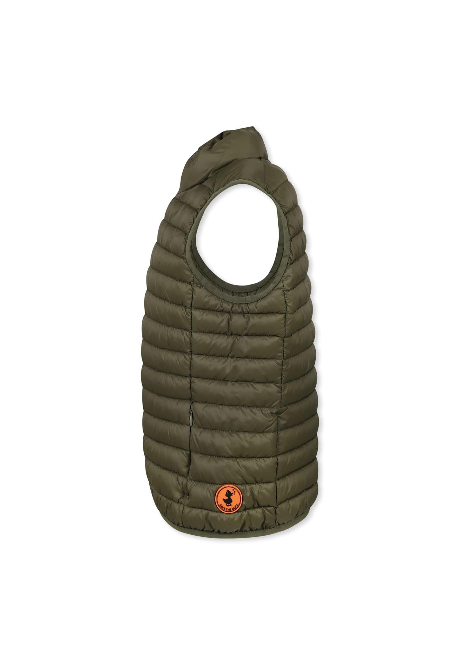 Save The Duck Giga Hooded Padded Gilet In Green