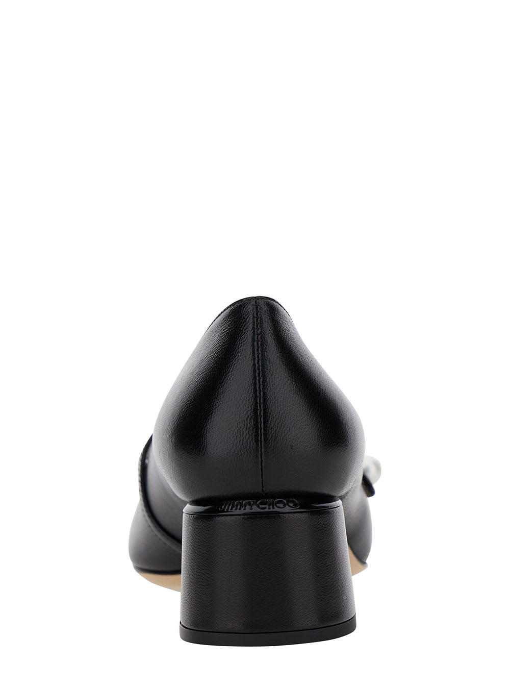 Jimmy Choo 'elisa 45' Black Pumps With Pearl Detail In Black