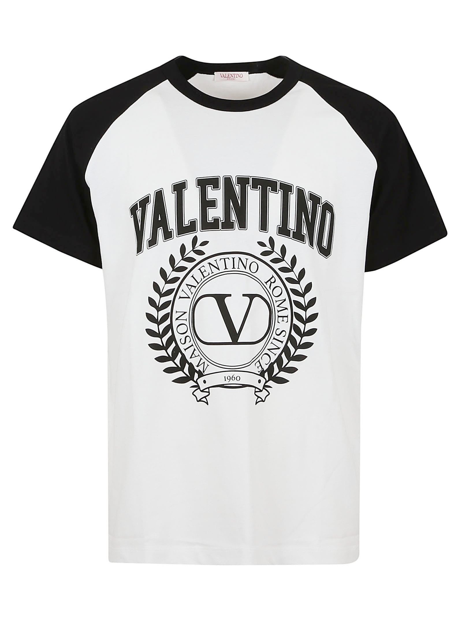 Shop Valentino T-shirt Maison  In Bianco Nero