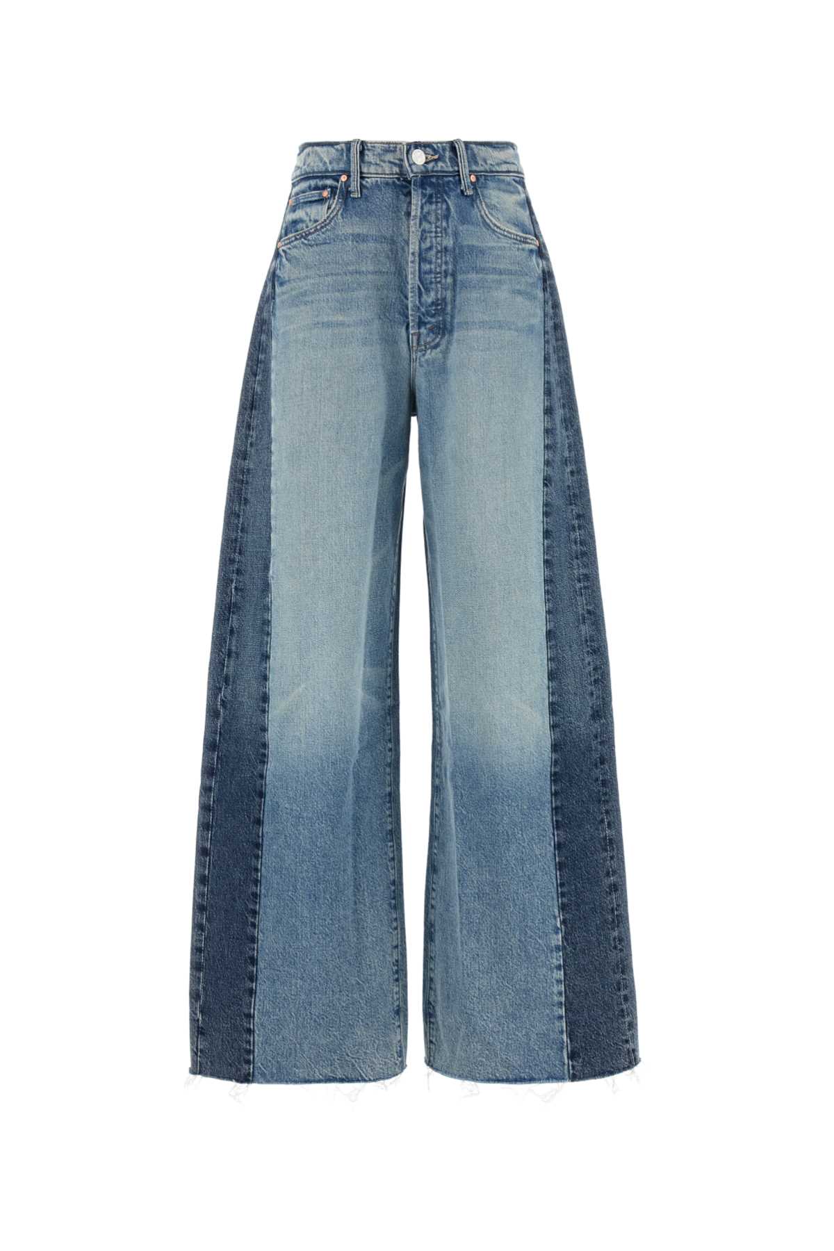 Two-tone Denim Pipe-dream Wide-leg Jeans