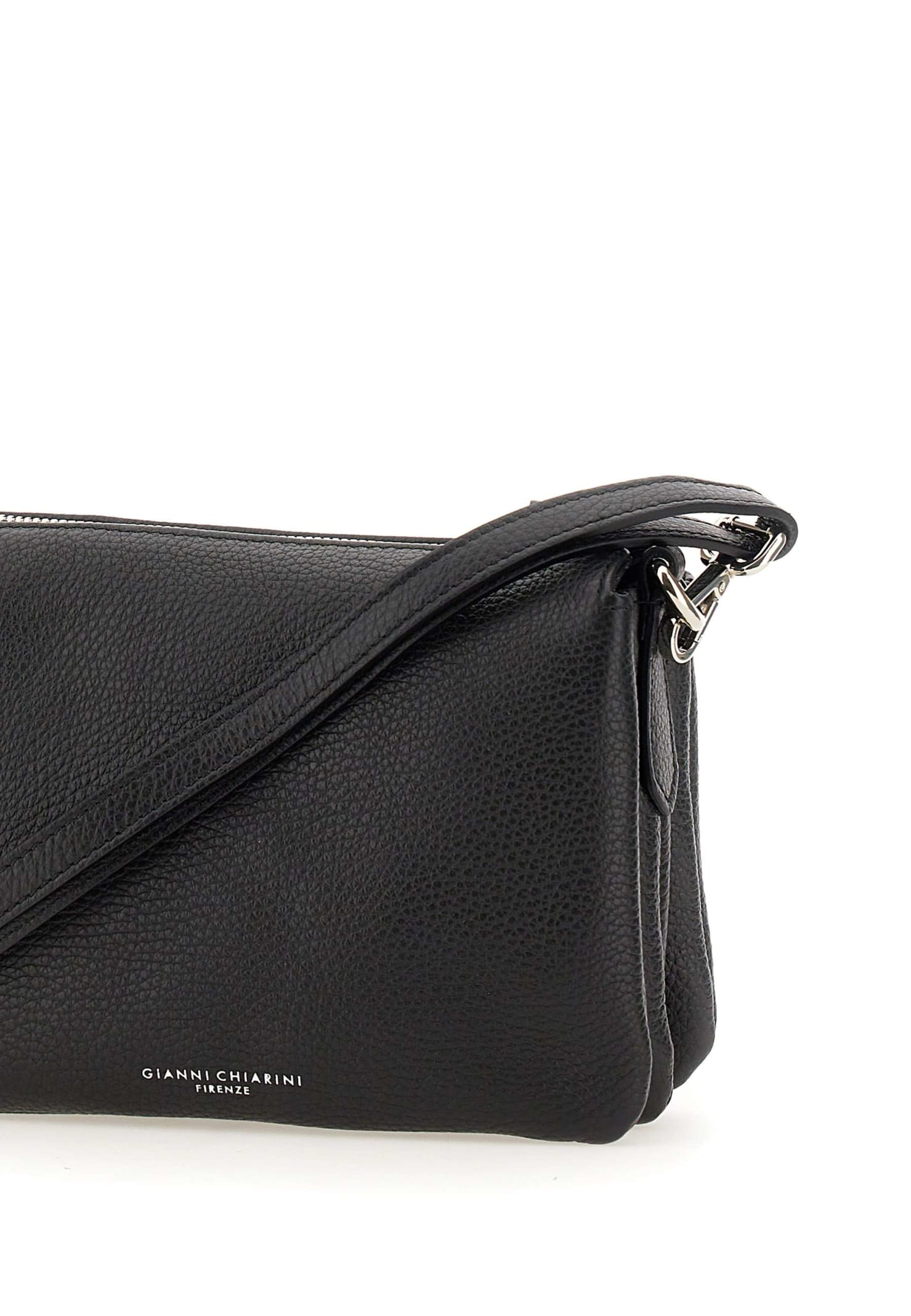 Shop Gianni Chiarini Three Leather Bag In Black