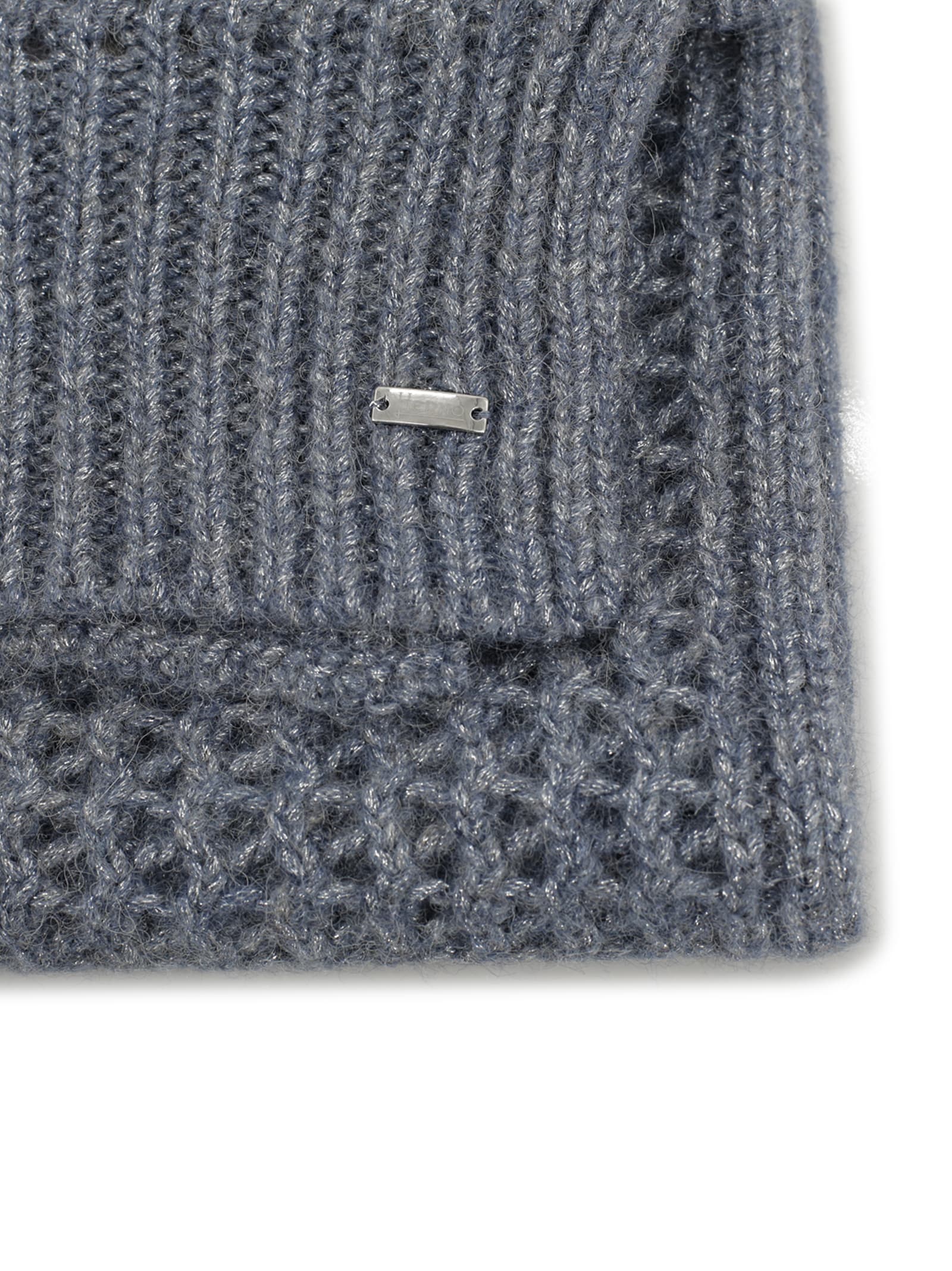 Shop Herno Lurex-detailing Open-knit Scarf In Azzurra