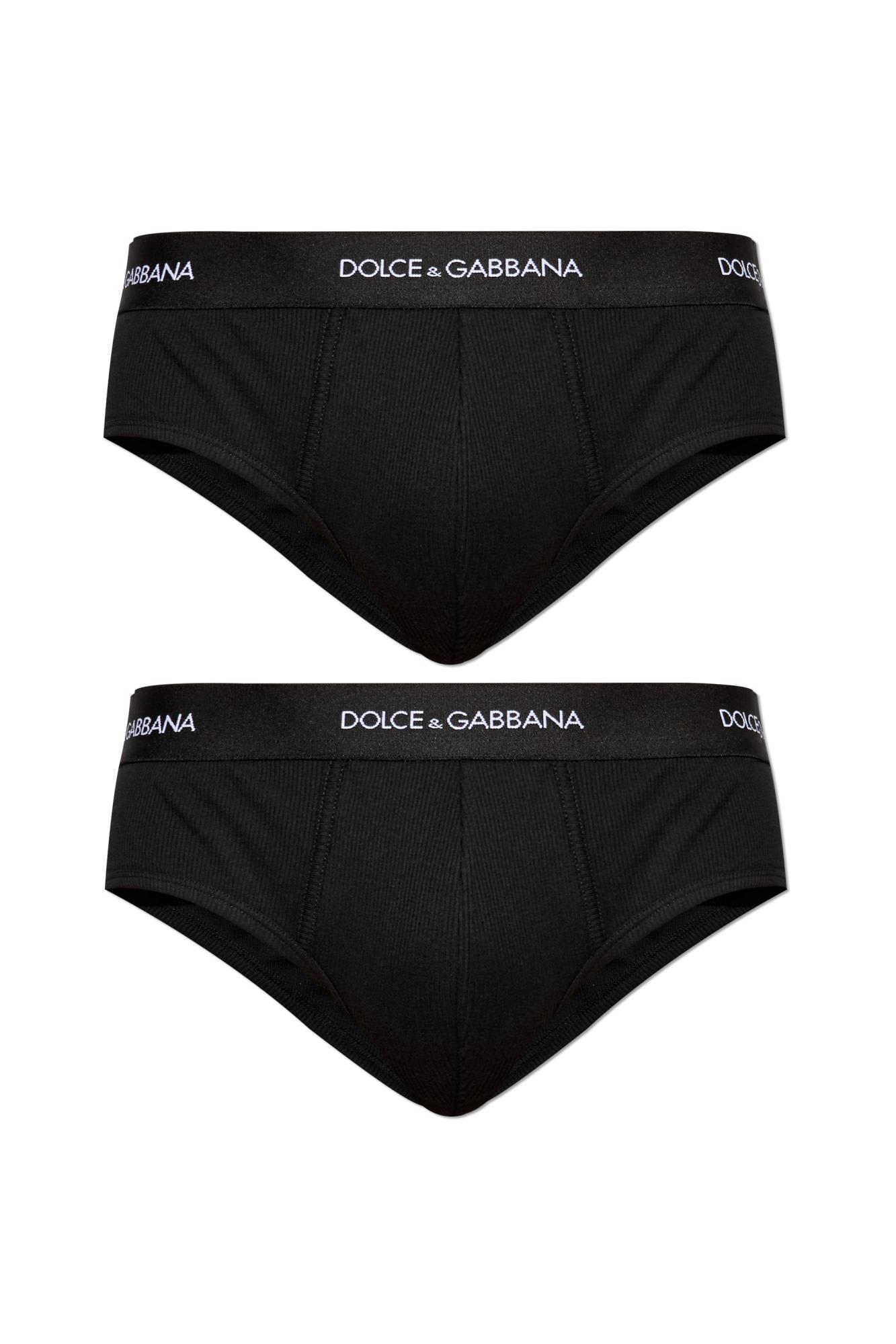 Dolce & Gabbana Briefs With Logo Band In Black