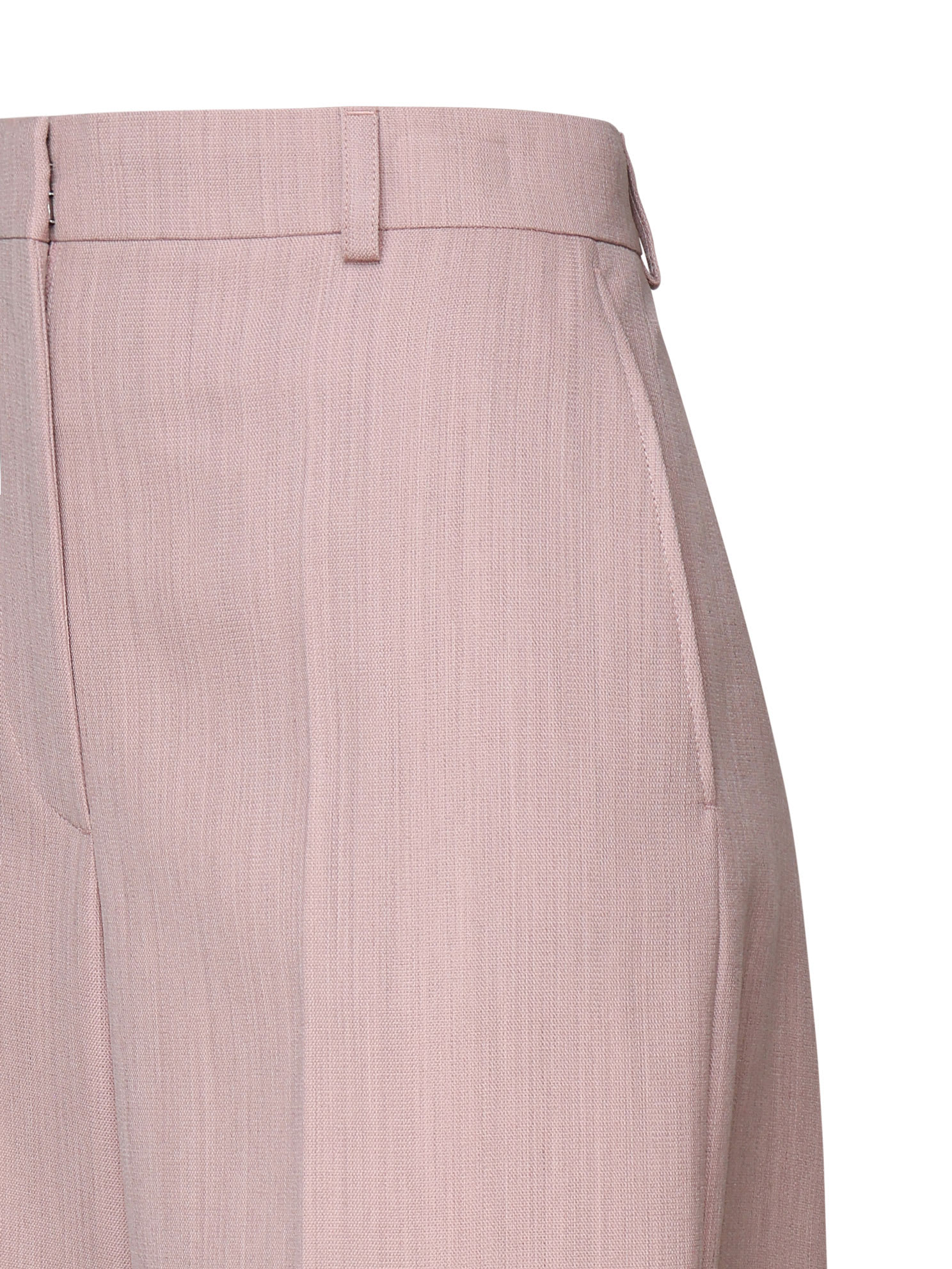 Shop Stella Mccartney Wool Trousers In Dusty Pink