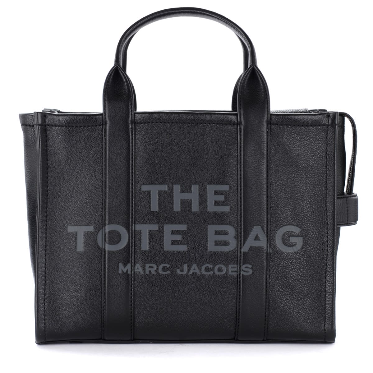 The Marc Jacobs The Leather Small Traveler Tote Bag Black