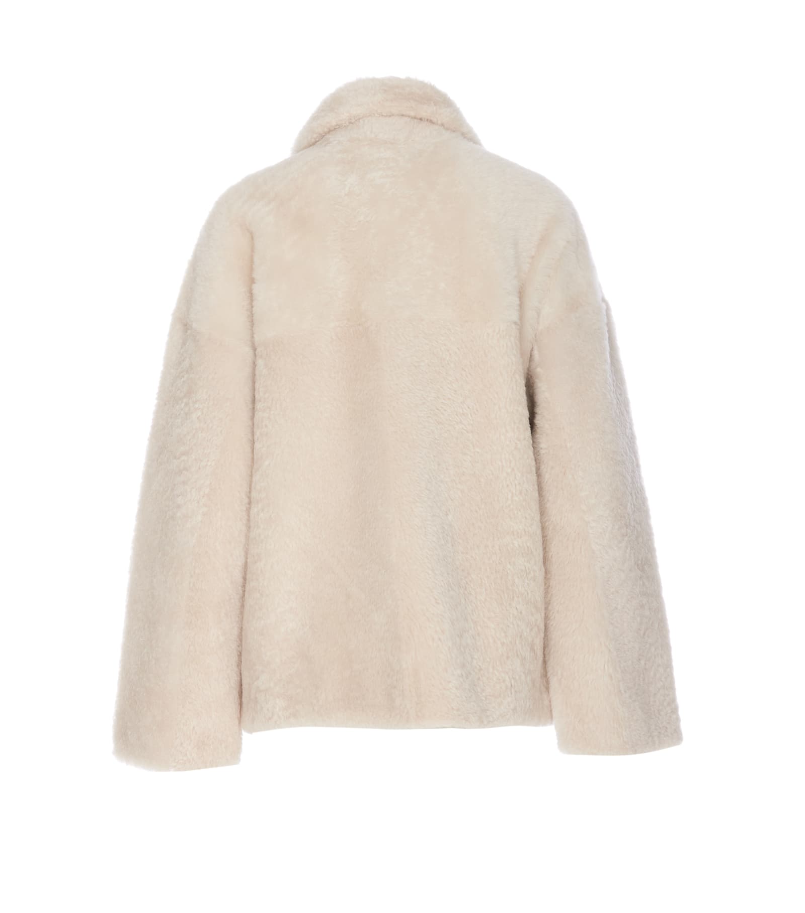 Shop Sword 6.6.44 Shearling Jacket In Beige