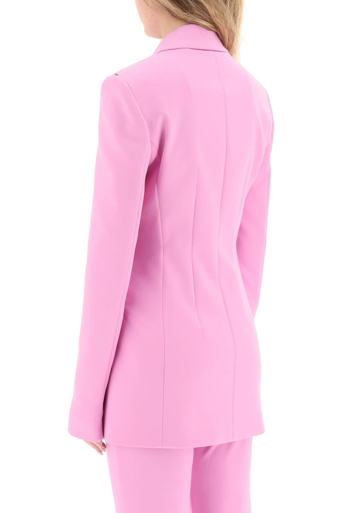 Shop Sportmax Stretch Jersey Double-breasted Blazer In Rosa Baby