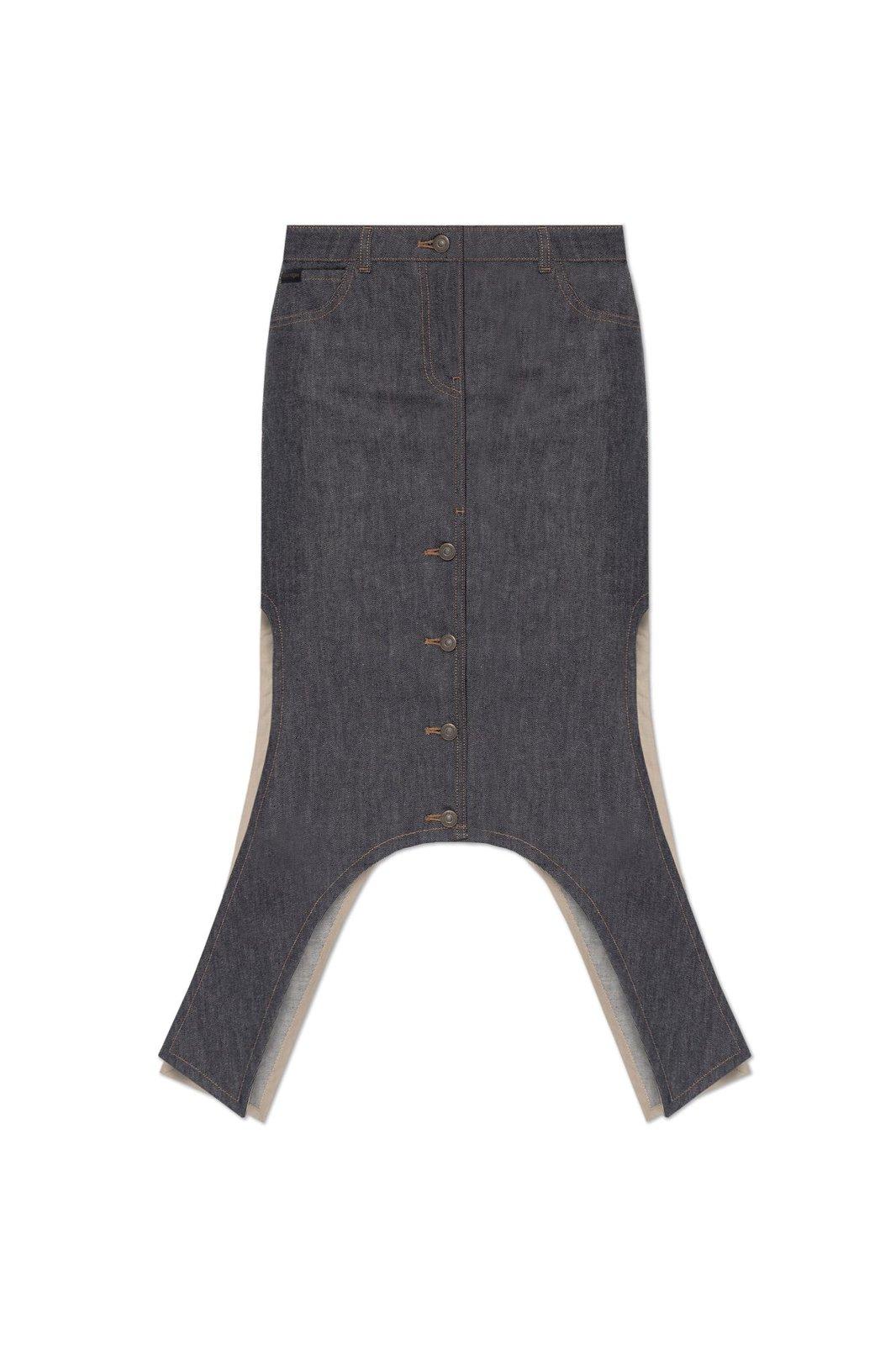 Courrèges Asymmetric-hem Denim Skirt